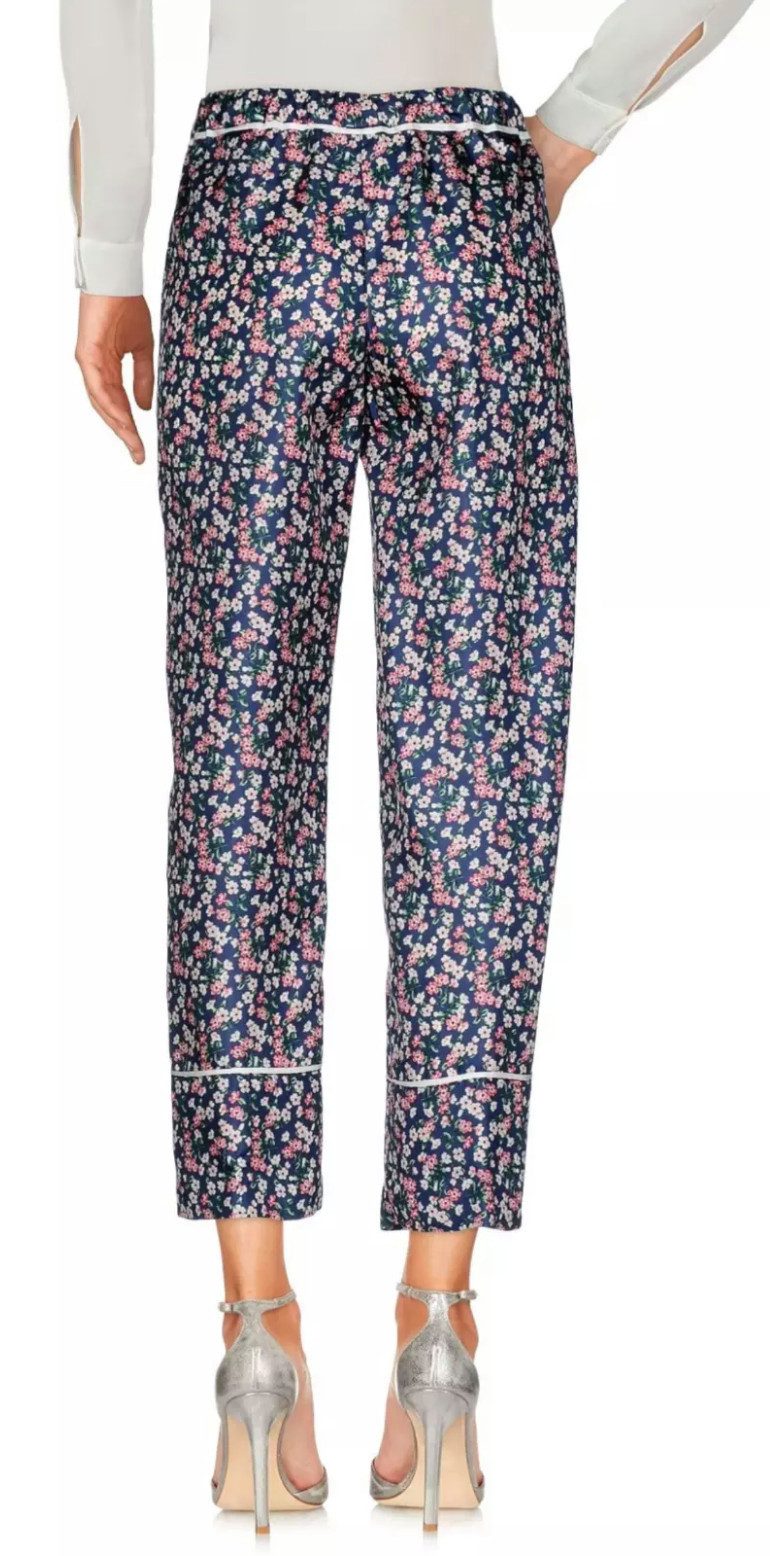 MONCLER Loungehose Seidenhose Floral Seide mit Blumendruck Elastischer Bund für hohen Tragekomfort