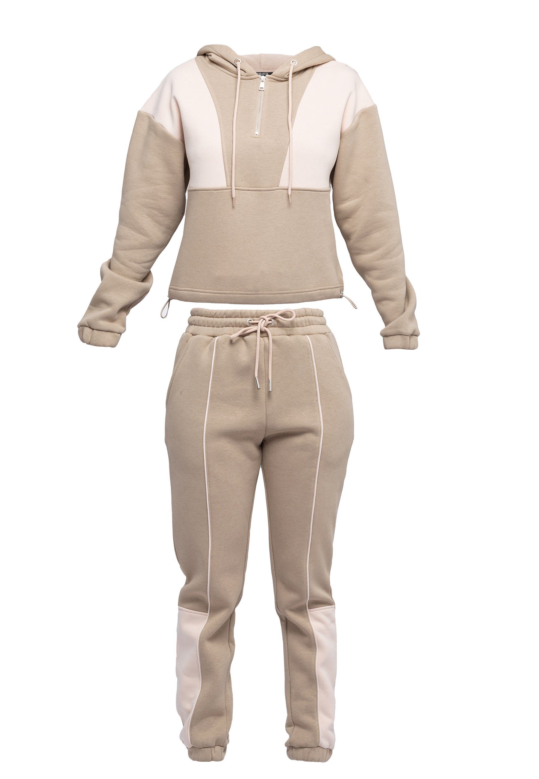 Tom Barron Trainingsanzug Casual Oversize Tracksuit Half Zipper In Front, mit modernem Design