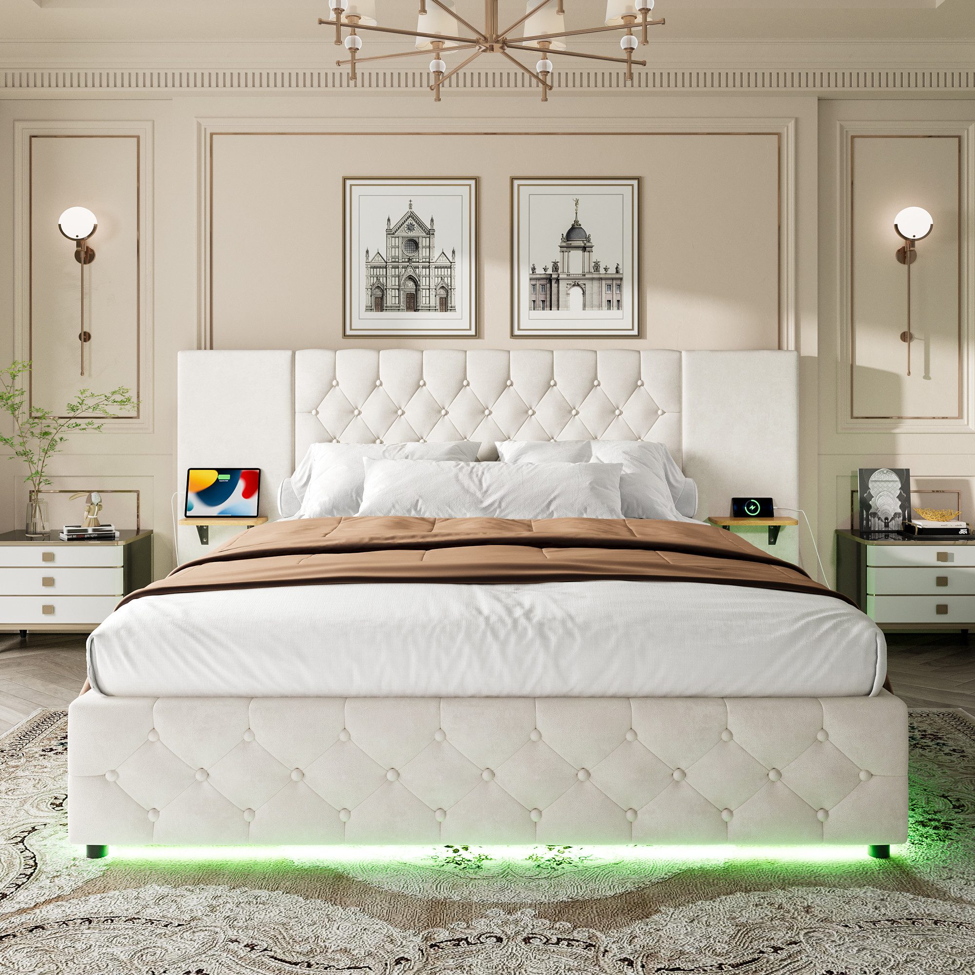 STILVORA Polsterbett Stauraumbett 140×200 Doppelbett mit günstig online kaufen