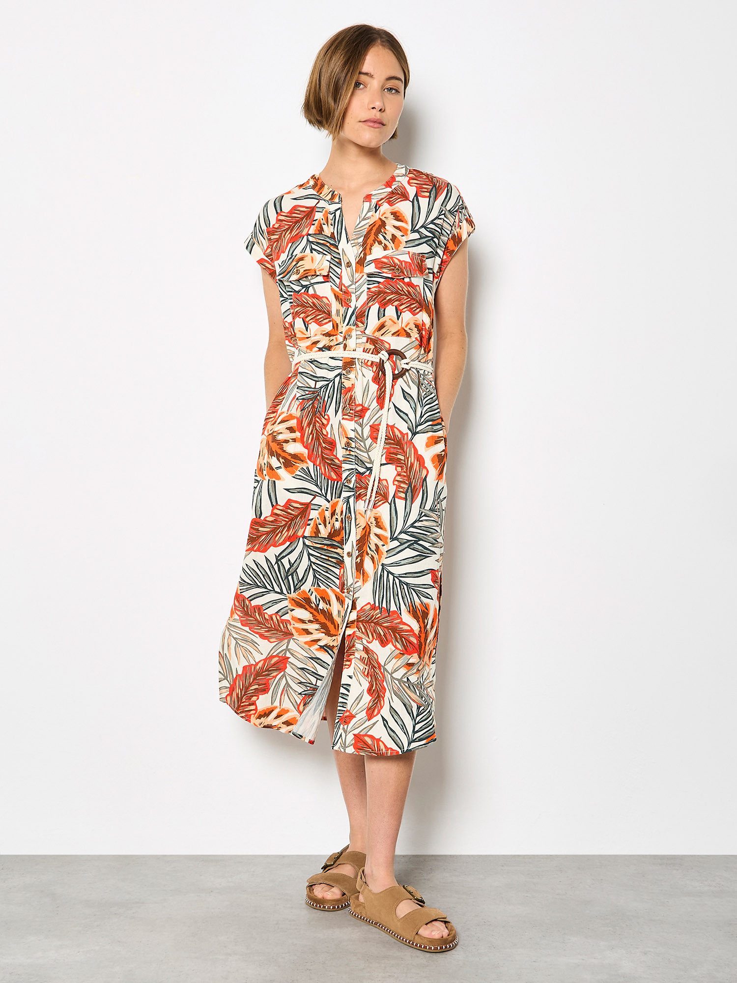 Apricot Midikleid Midikleid Druck
