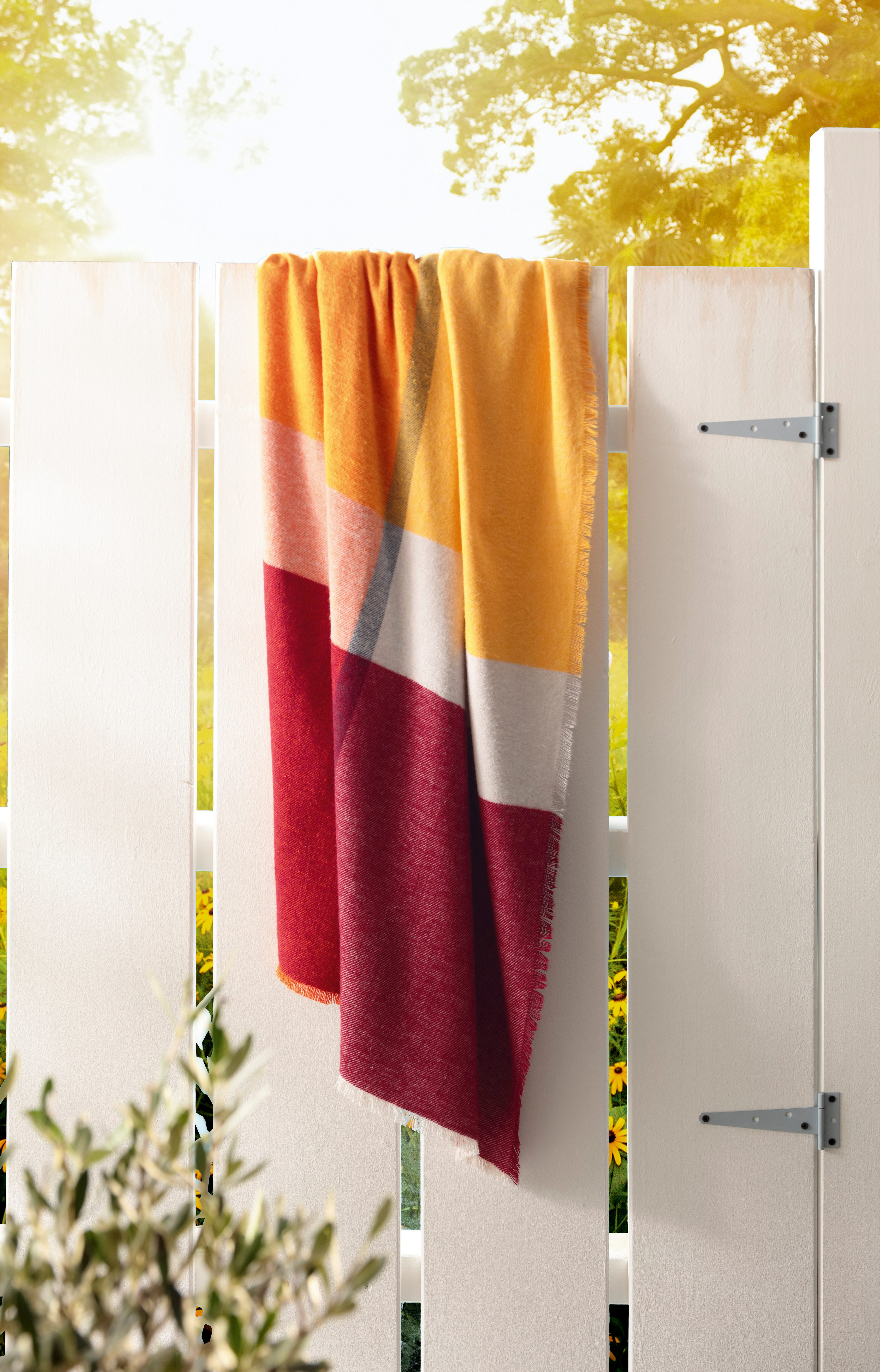 Plaid Plaid Summer, Biederlack, sommerliches Plaid mit Fransen