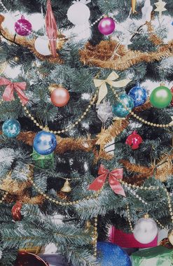 Vorhang Xmas Tree, my home, Stangendurchzug (1 St), blickdicht, Weihnachtlich mit Weihnachtsdeko HxB: 230x140, mit Tannenbaum bedruckt