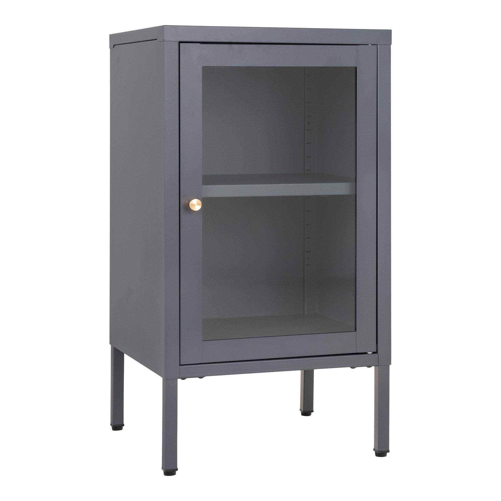 House Nordic Beistellschrank in Grau, Metall - 38x70x35cm (BxHxT)