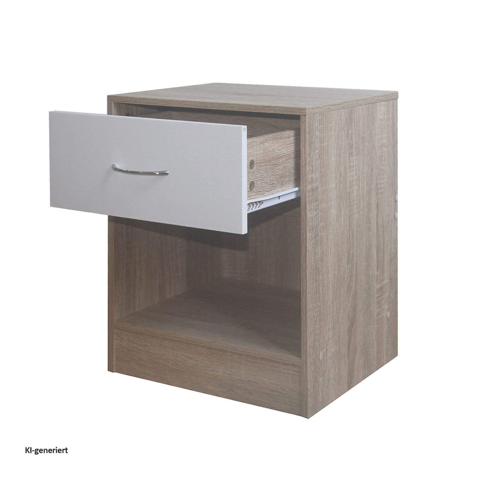 HTI-Living Nachtschrank Nachtschrank 2er Set Thekla Sonoma/Weiß (Set, 2-St., 2 Nachtschränke) Nachttisch Nachtkommode