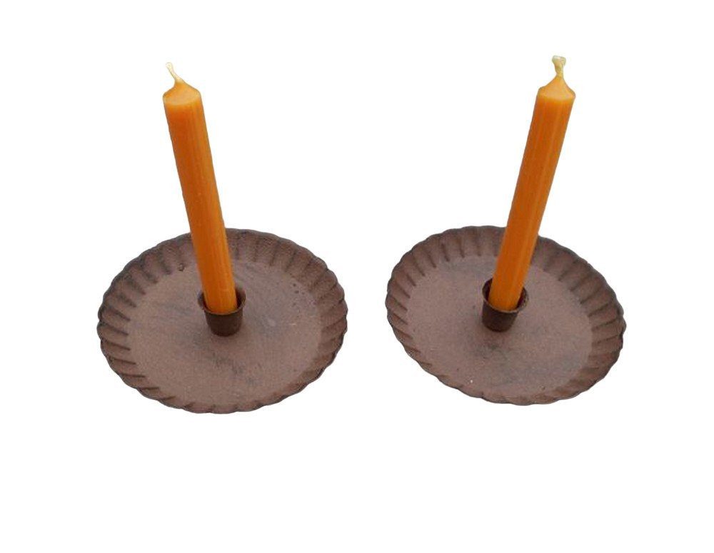 Deko-Impression Kerzenhalter Kerzenteller Kerzenhalter Kerzenständer 2er Set Eisen f. Baumkerzen (2 St)