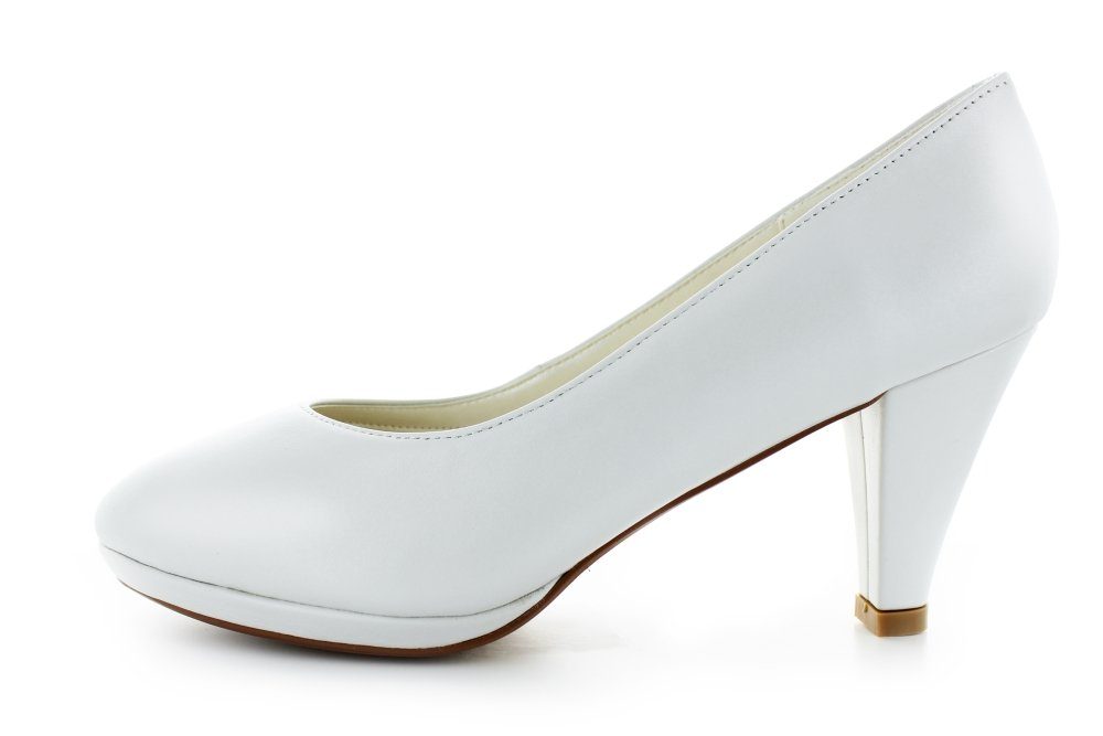 White Lady 833 klassische Leder Brautschuhe Pumps