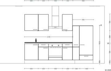 nobilia® Küchenzeile "Structura basic", vormontiert, Ausrichtung wählbar, Breite 300 cm, mit E-Geräten