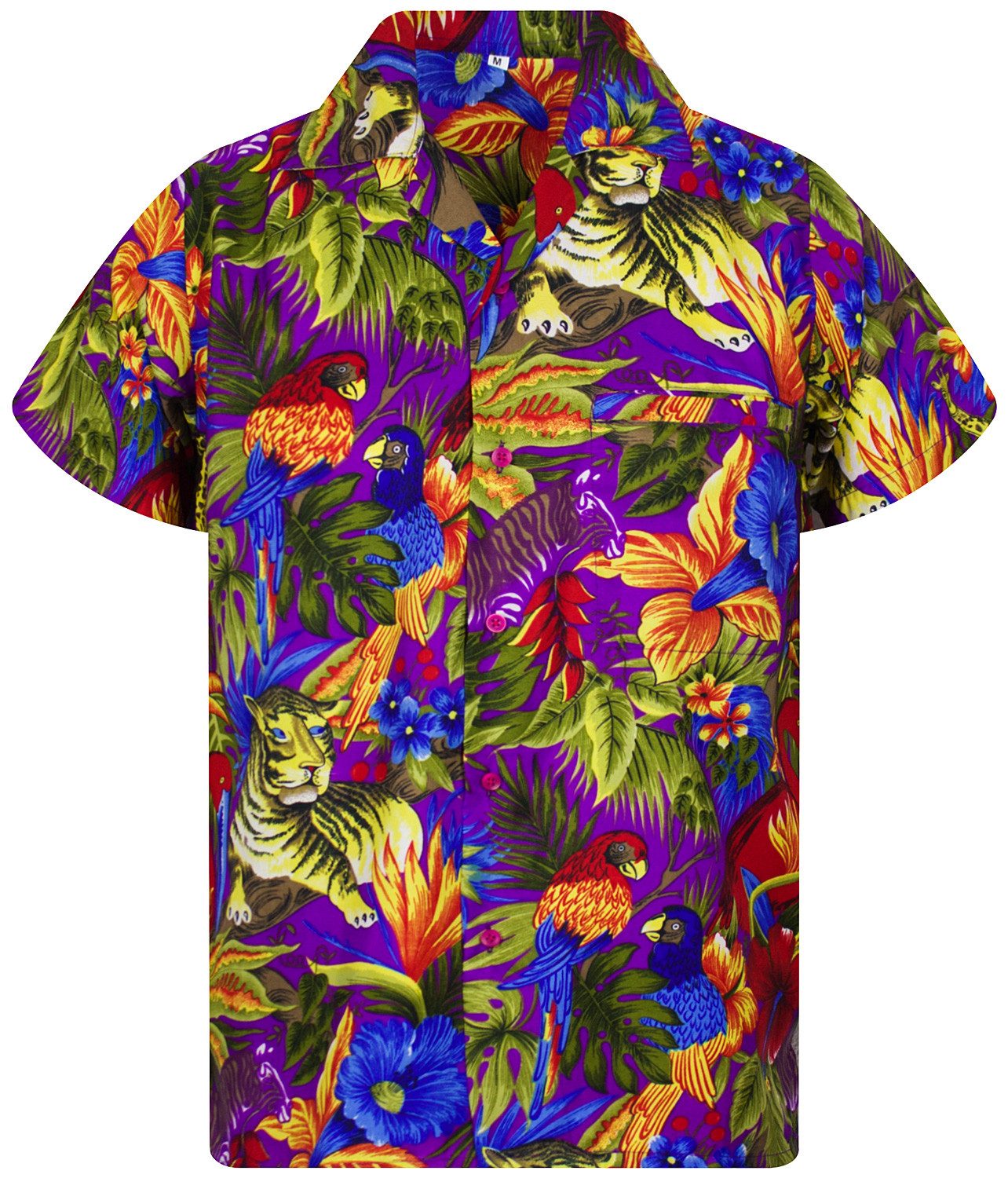 King Kameha Hawaiihemd Jungle Funky Hawaii-Hemd Herren Kurzarm Front-Tasche günstig online kaufen