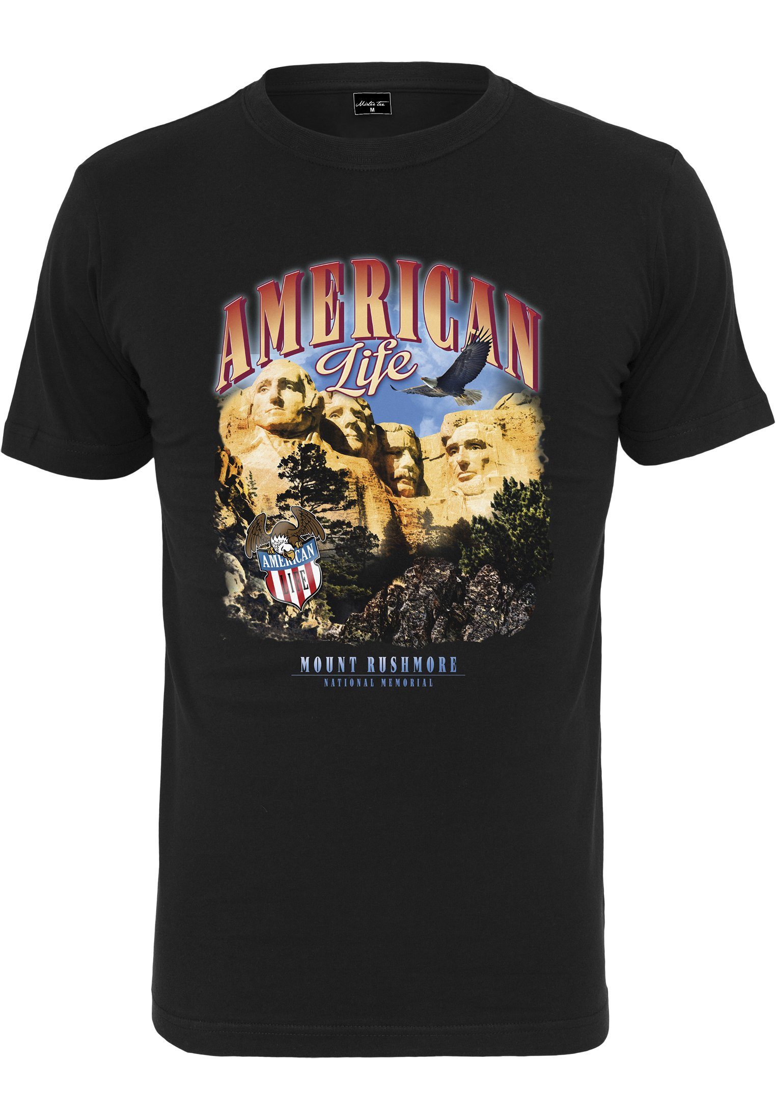 MisterTee T-Shirt Herren American Life (1-tlg) Tee Mount Roushmore black