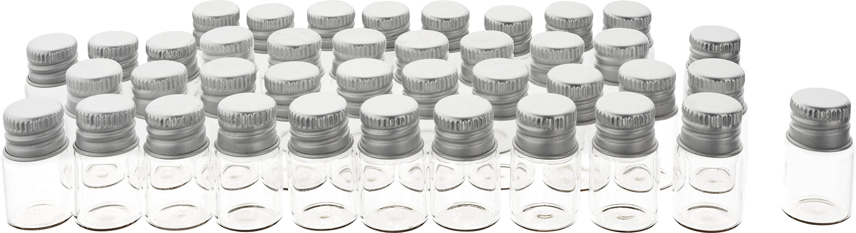 VBS Dekovase Mini Gläschen, 40 Stück, Ø 1,6 cm, H 2,6 cm