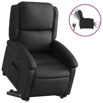 vidaXL Sessel Relaxsessel mit Aufstehhilfe Elektrisch Schwarz Echtleder (1-St)