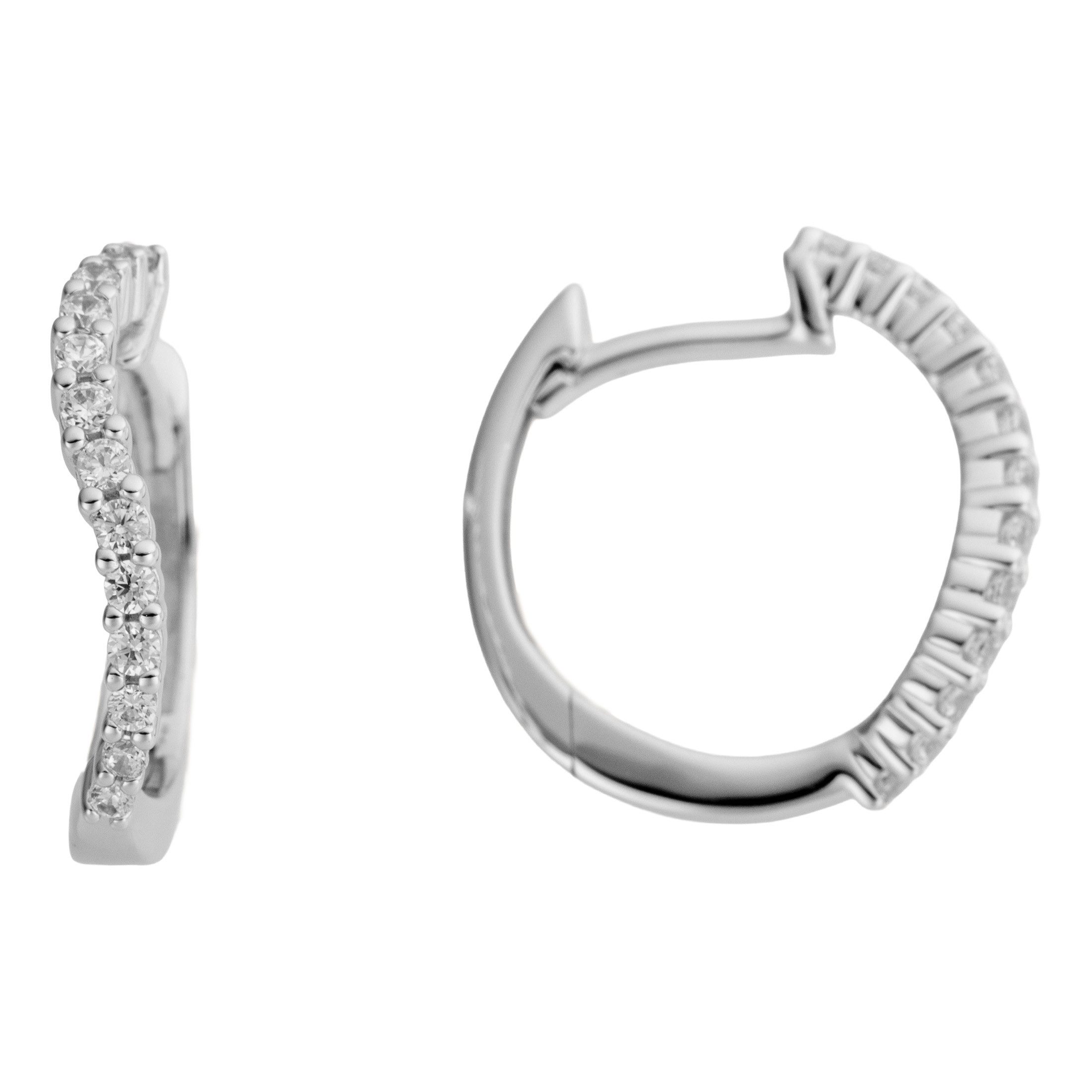 Firetti Paar Creolen Schmuck Geschenk Gold 333 Ohrschmuck Ohrringe geschwungene Linie, mit Brillanten