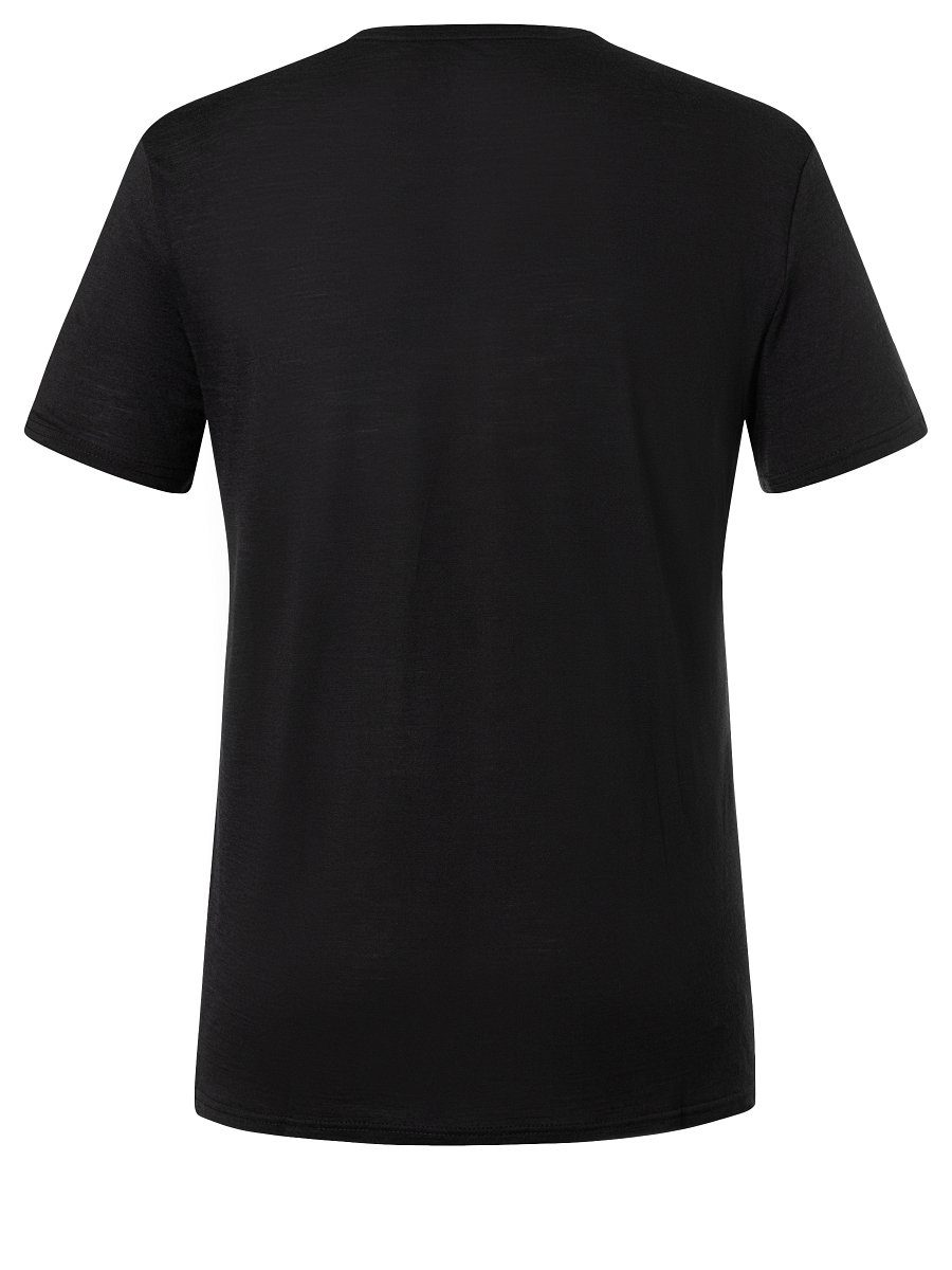 HIKING M Print, Black/Feather SUPER.NATURAL Jet Grey cooler TEE T-Shirt Merino-Materialmix Merino funktioneller T-Shirt
