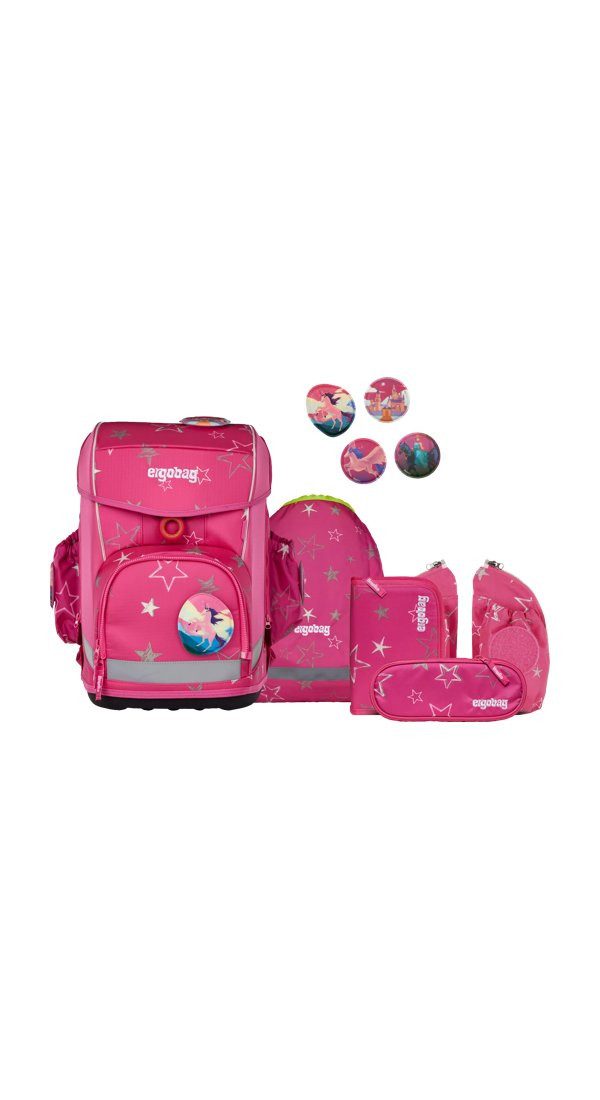 ergobag Schulranzen cubo light Set (5-tlg., 5-teiliges Set), wiegt nur 780g