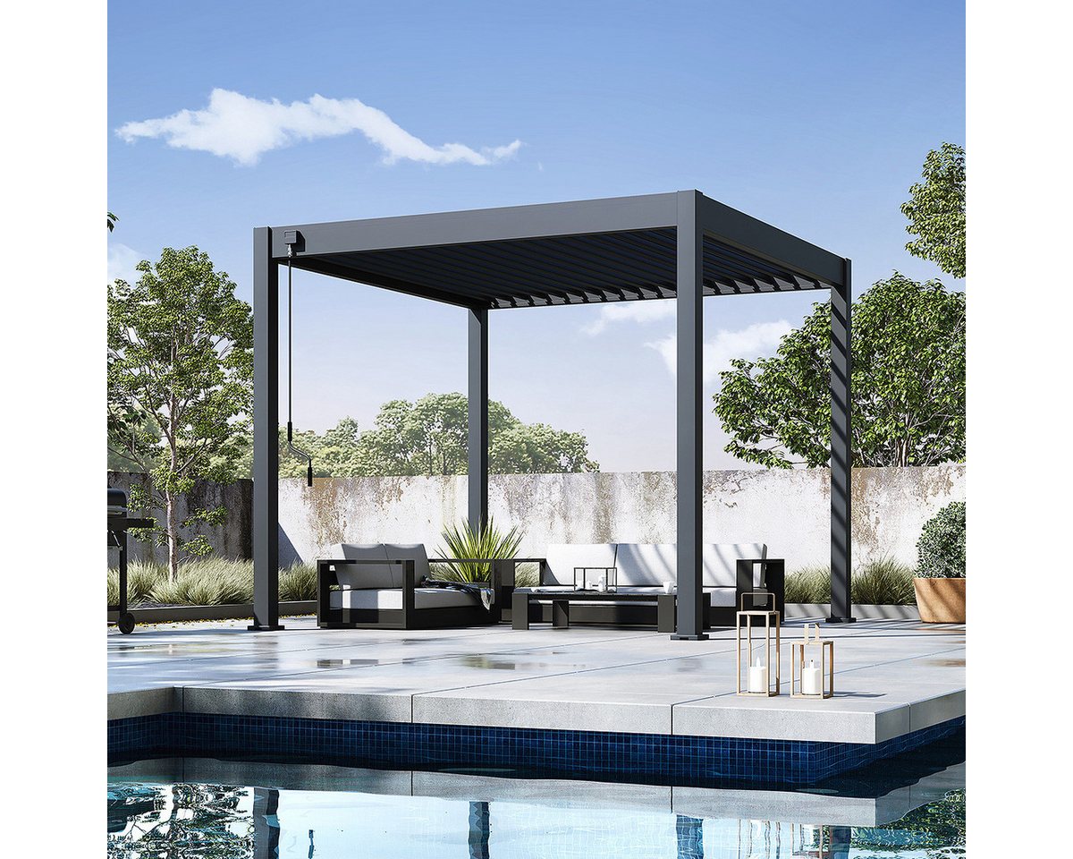Thumbnail - Weide Pergola Classic Pavillon Terrassenüberdachung Aluminium 3 x 3 M anthrazit, BxTxH: 300x300x255 cm