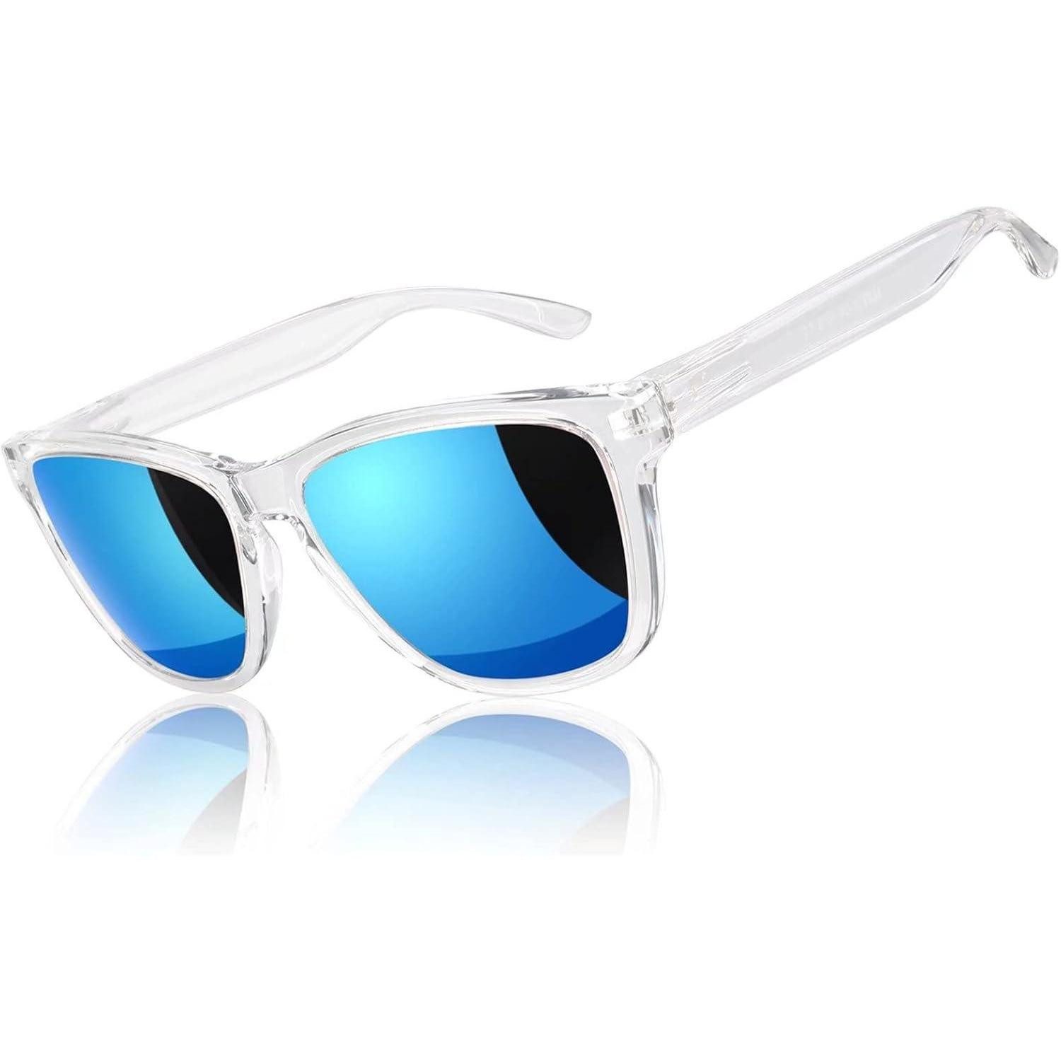 Retrosonnenbrille Sonnenbrille Polarisiert UV400 Herren Damen 1 Klarer Blau Verspiegelt