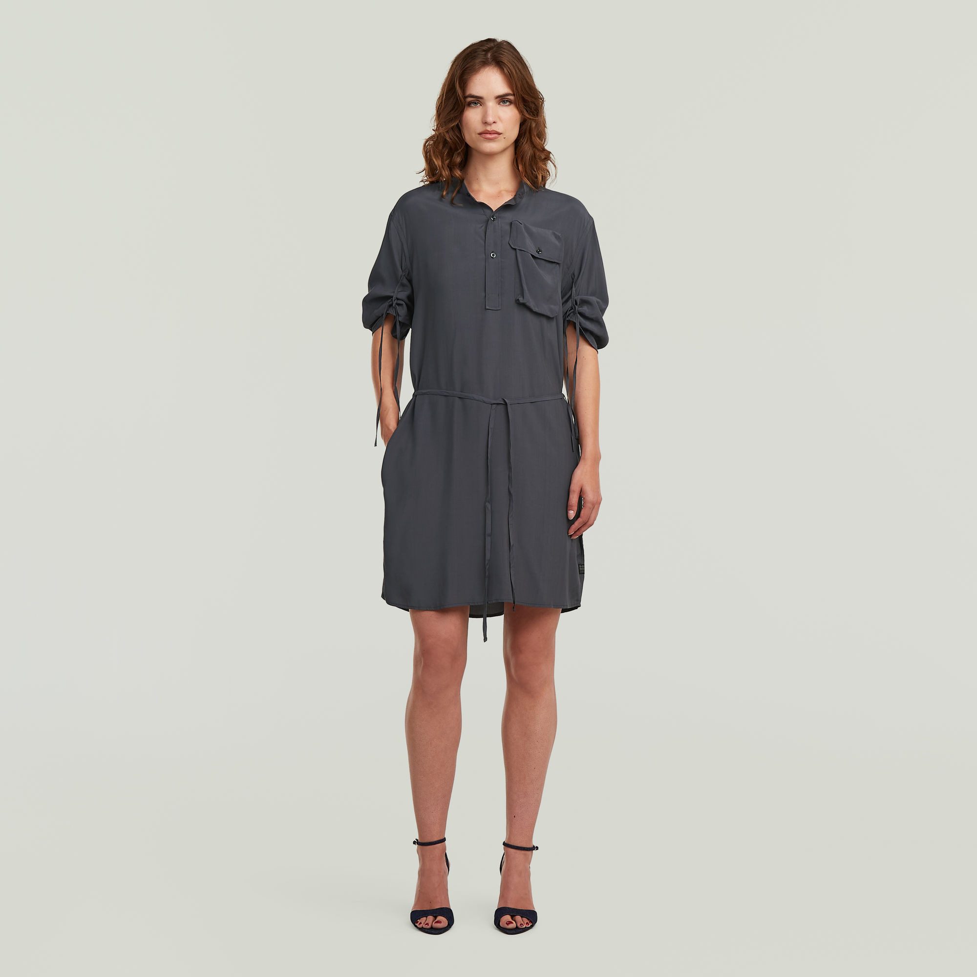 G-STAR Blusenkleid DRS Fluid Dress mit verstellbaren Ärmeln, Regular Fit