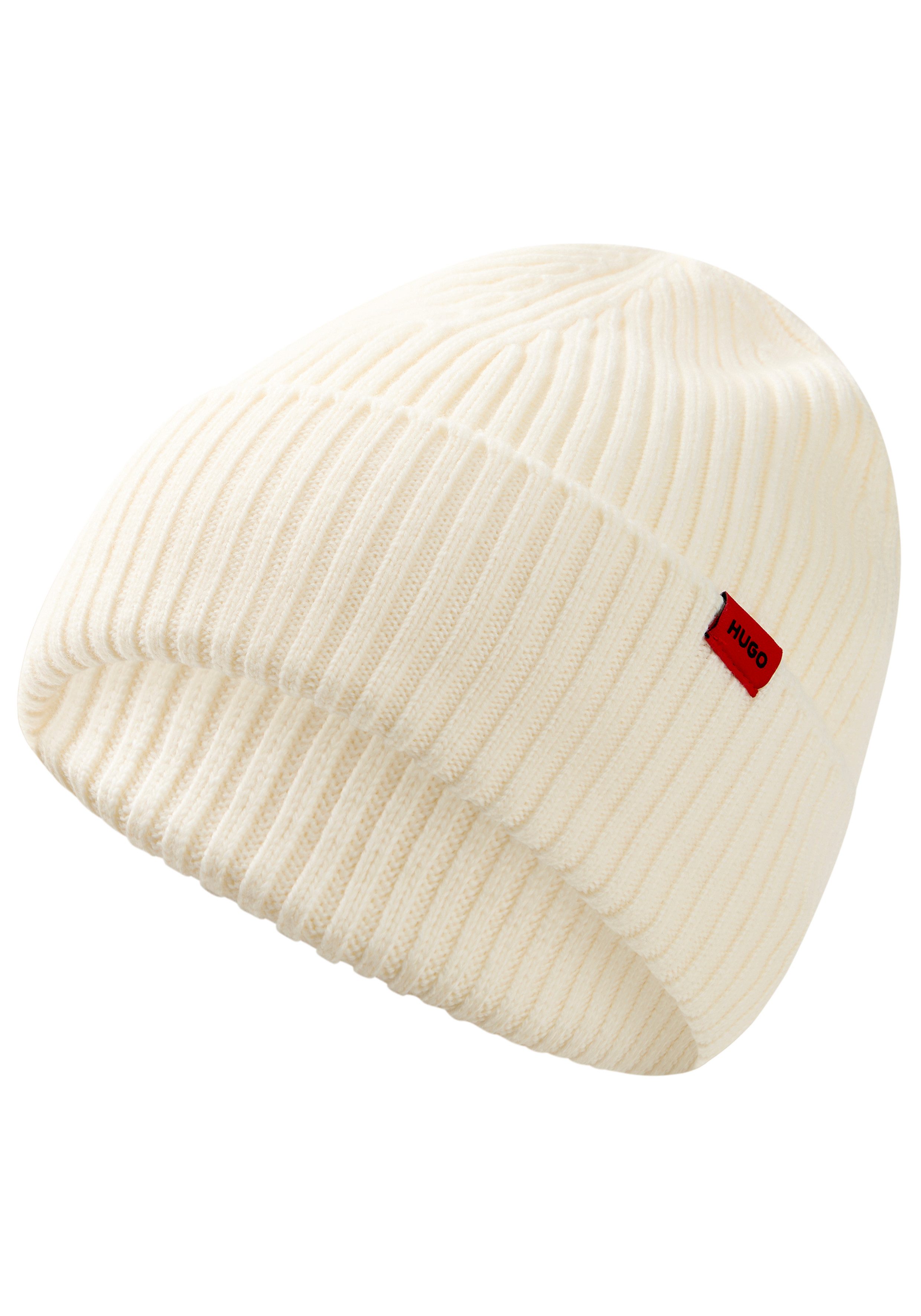 HUGO Beanie Xola mit Labelaufnäher, unisex