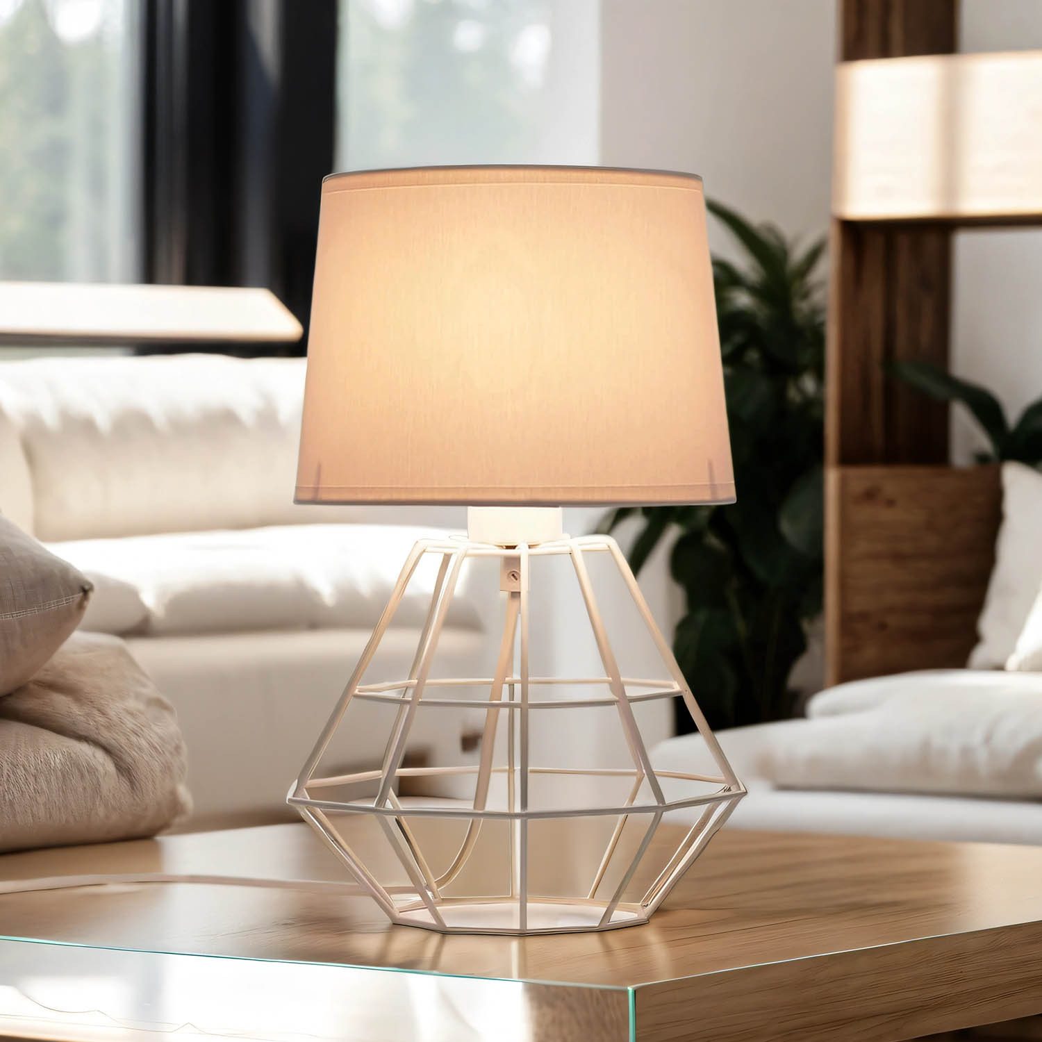 Licht-Erlebnisse Nachttischlampe BRICK, ohne Leuchtmittel, Tischlampe günstig online kaufen