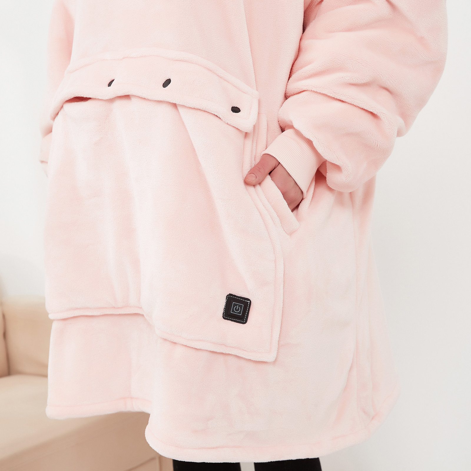 BTTO Fleeceponcho Tragbare Decke Flanell-Fleece Ärmeldecke günstig online kaufen