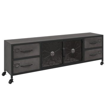 furnicato TV-Schrank Silbern 110x30x40 cm Eisen