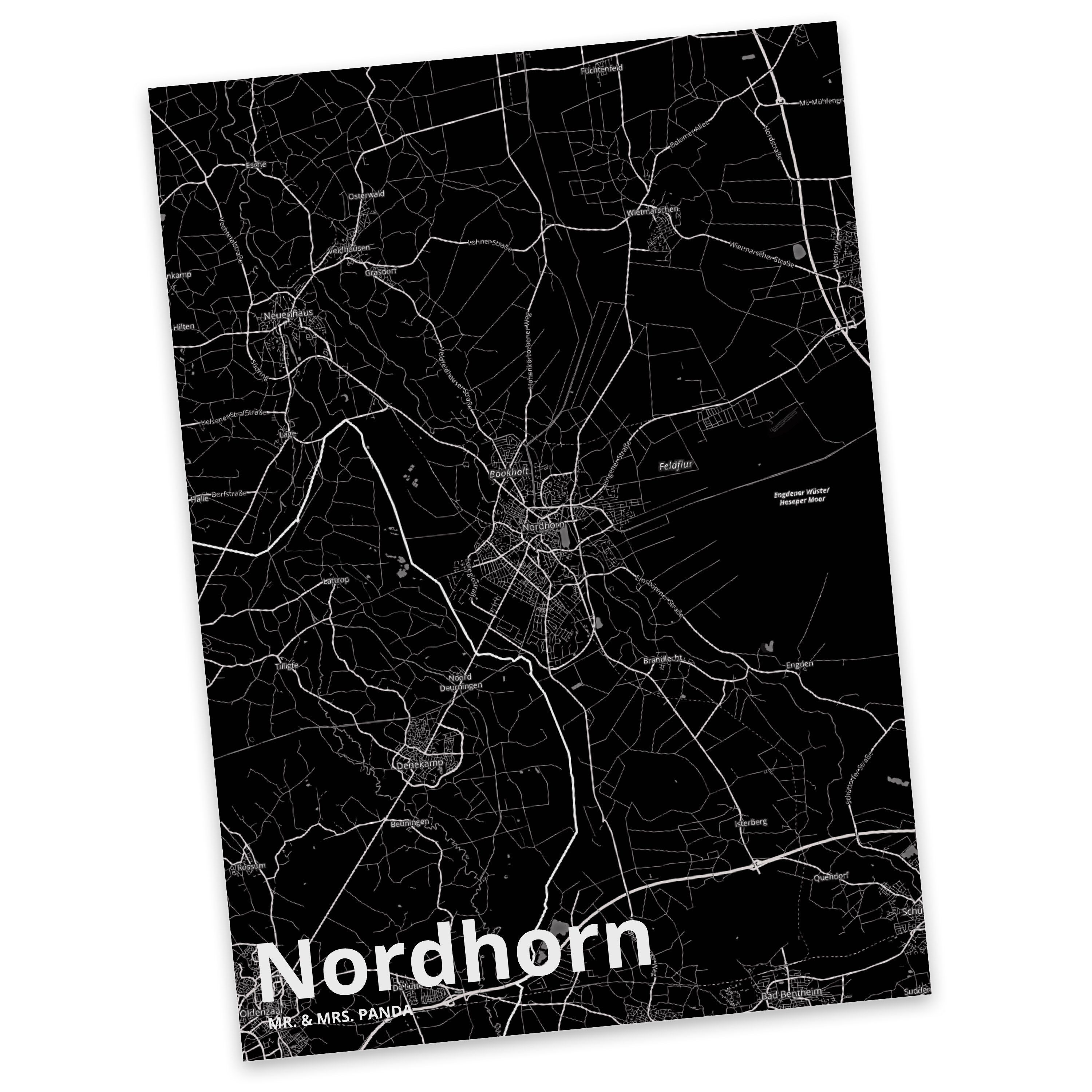 Mr. & Mrs. Panda Postkarte Nordhorn - Geschenk, Geschenkkarte, Städte, Geburtstagskarte, Stadt D