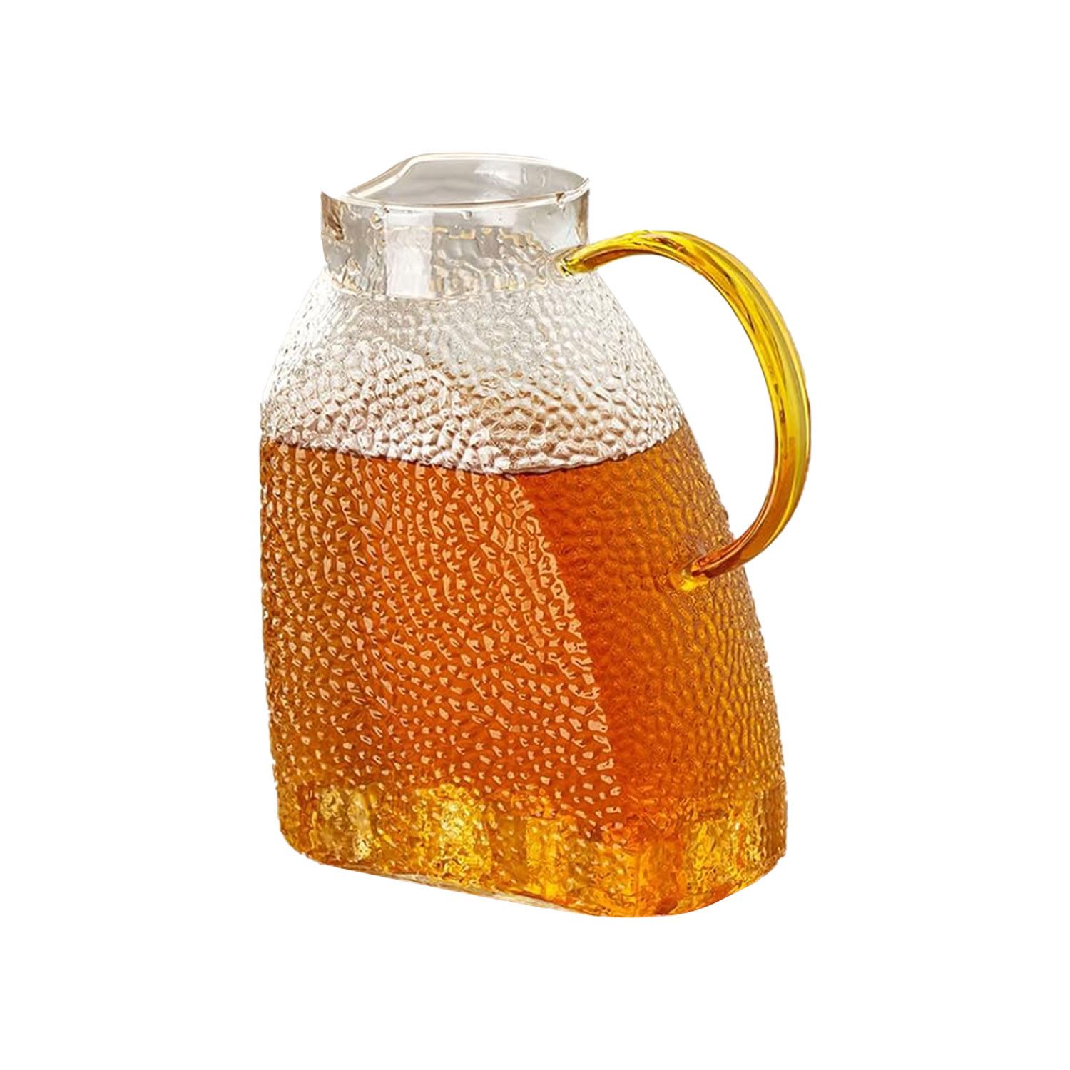 STILVORA Wasserkrug Glaskaraffe Wasserkrug Kühlkaraffe mit Edelstahl-Deckel, (1,8 L kaltes Heißes -20°C bis 150°C suslaufsicherer Glaskaraffe Glaskanne, 1-tlg., 1,8 Liter transparent Wasserkaraffe Glaskrug mit Deckel), DIY Getränke Früchtetee Saft Milch Kaffee Wasser Kühlschrank Seitentür