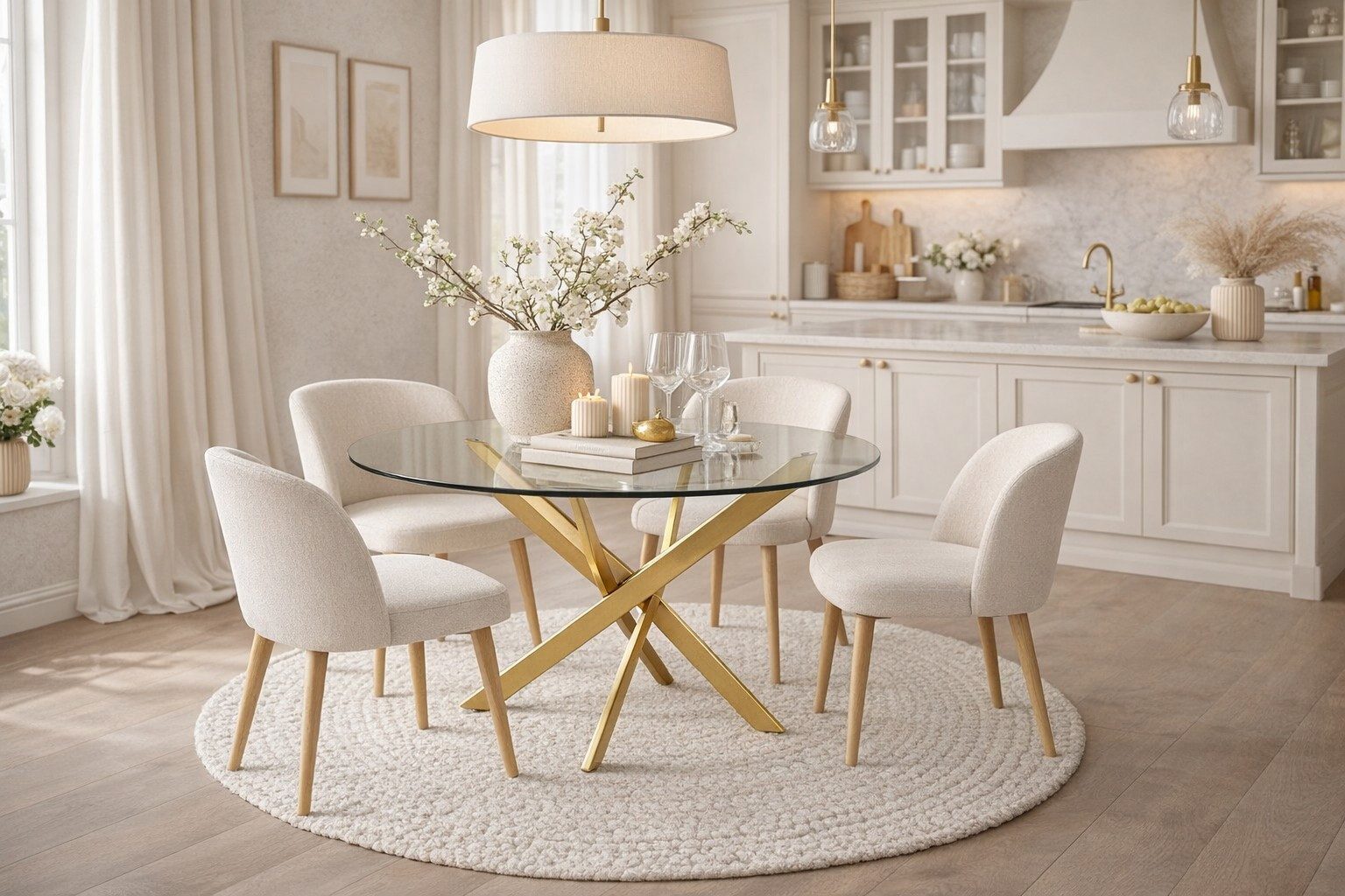 moebel-direkt-online Esstisch Durchmesser 110 cm. Hochwertiger Glastisch mit modernen Metallgestell, Durchmesser 110 cm