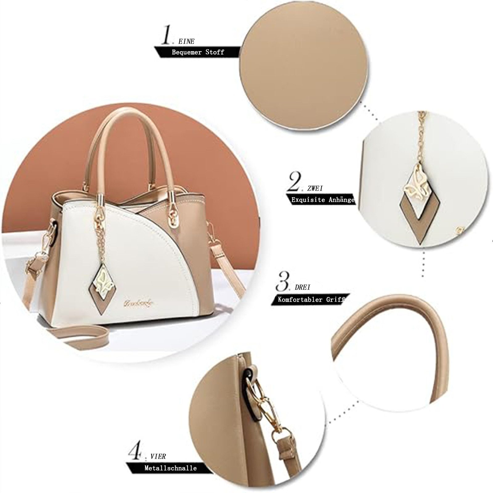 MODFU Henkeltasche Umhängetasche Handtasche Tragetasche Aktentasche günstig online kaufen