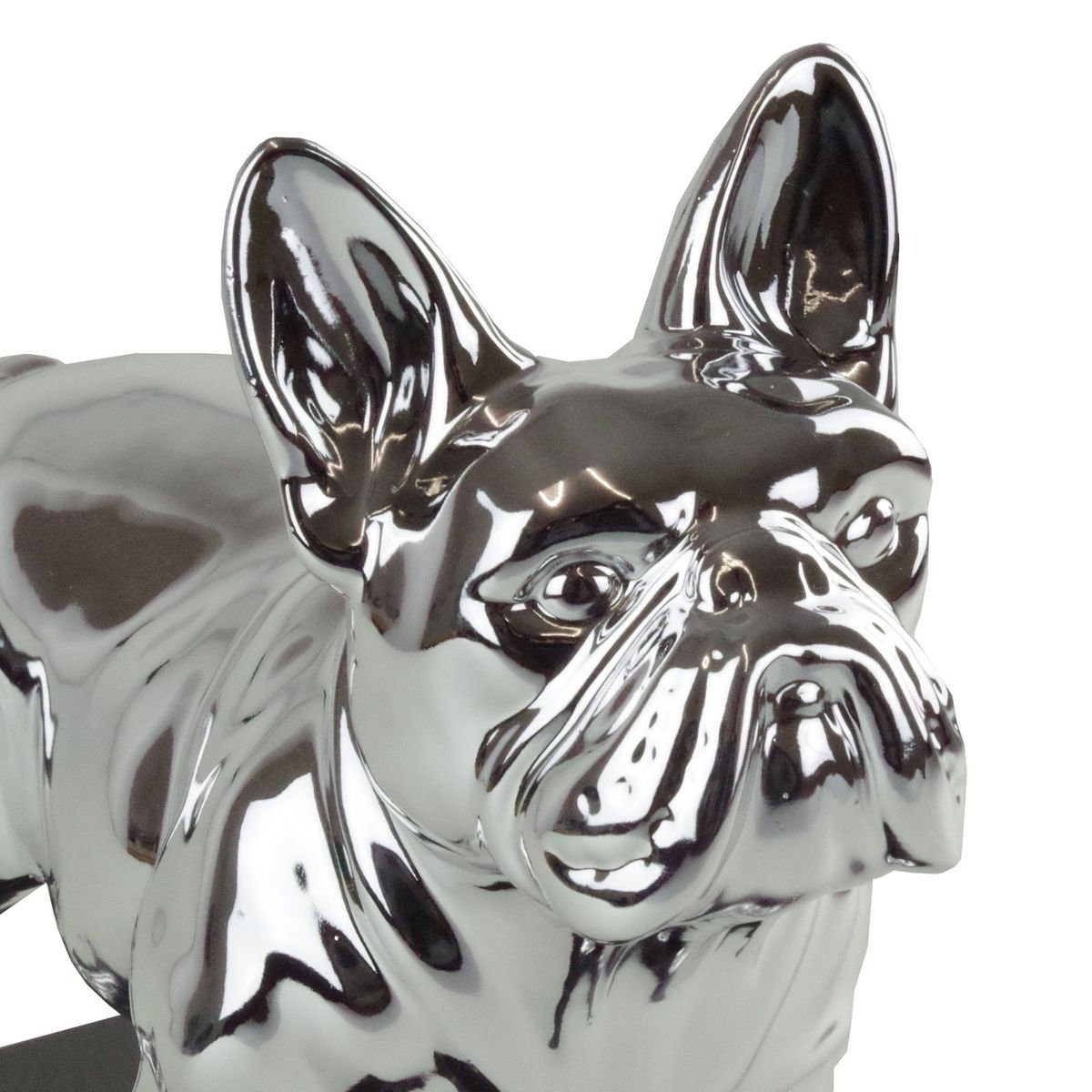Casablanca Dekoobjekt Kunstobjekt franz. Marmorsockel Bulldogge stehend, Dekofigur Optik auf hochwertige einer