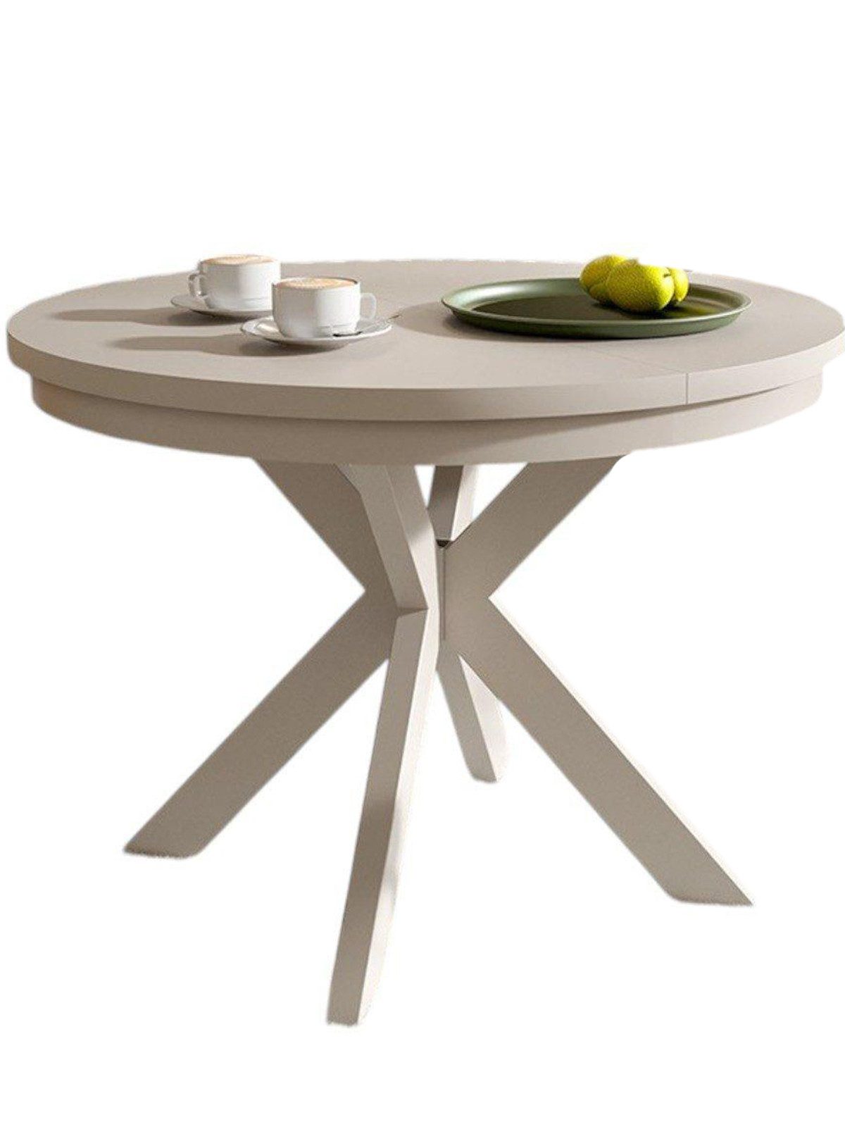 Compleo Esstisch modern, Metallbeine, Runder Esszimmertisch 100-180 BELLAMI günstig online kaufen