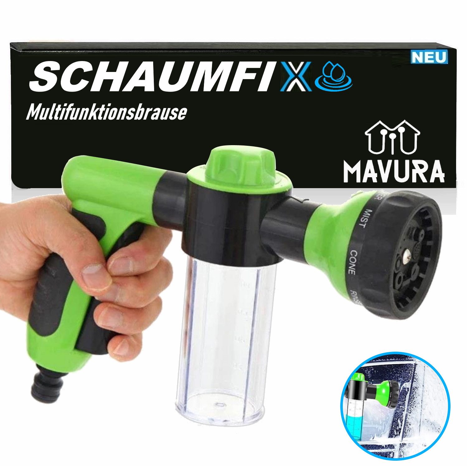 Multifunktionsbrause Auto Schaumreiniger Schaumsprüher Autowäsche Gartenbrause Schaumdüse