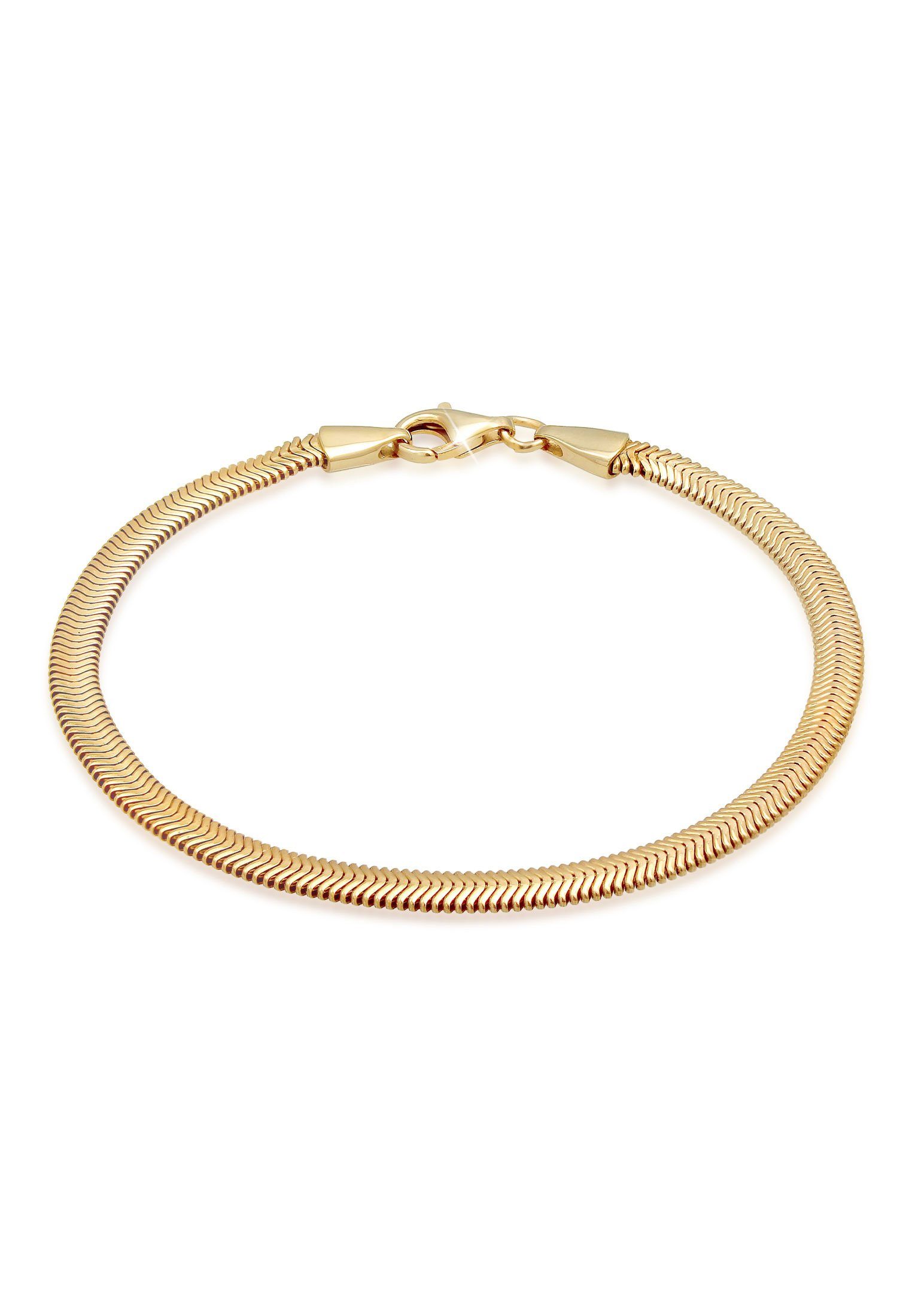 Gold Kuzzoi Silber Elegant 925 Fischgräte Armband Schlangenkette Flach