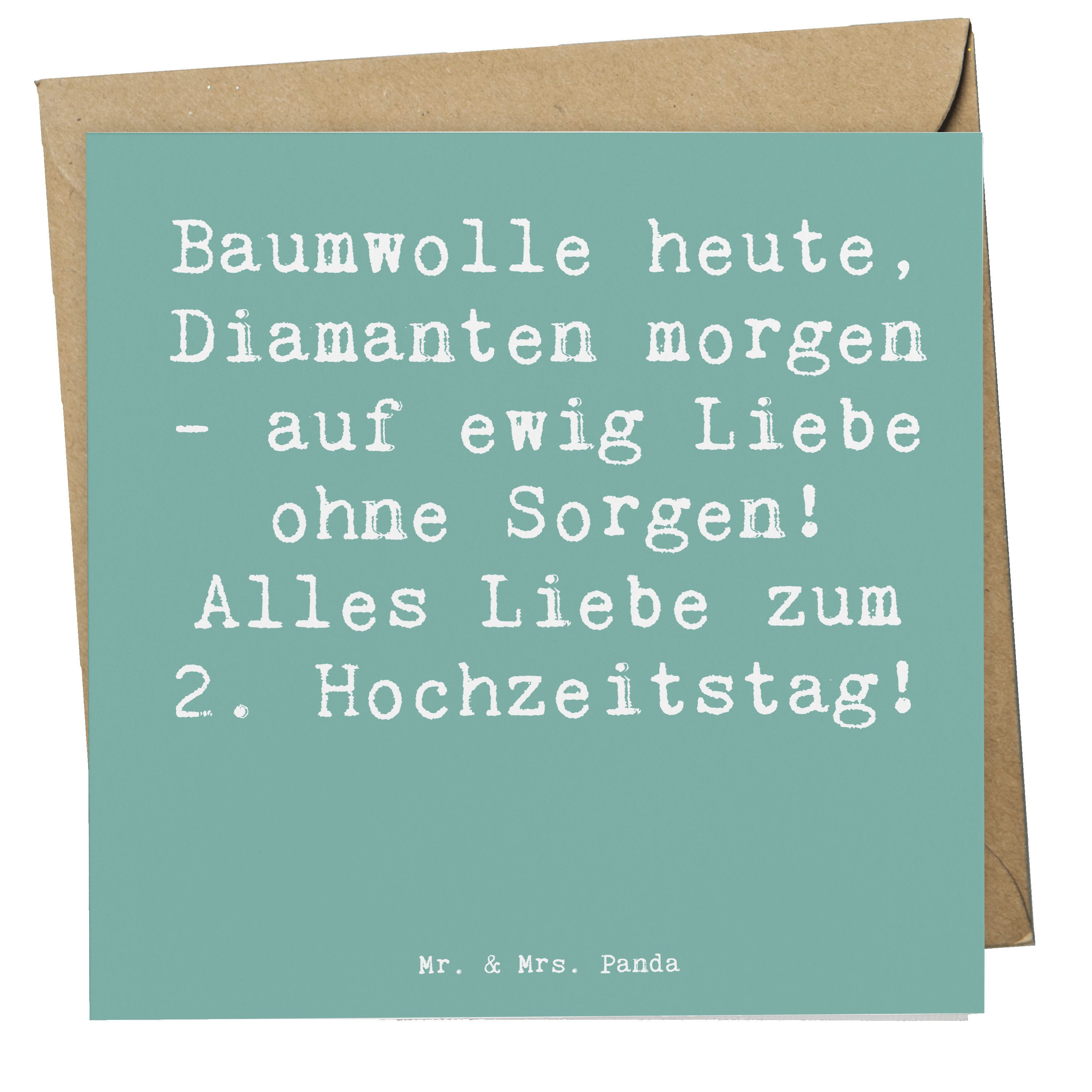 Grußkarte 2. Hochzeitstag Baumwollhochzeit - Meeresbrise - Geschenk, Alles Lieb