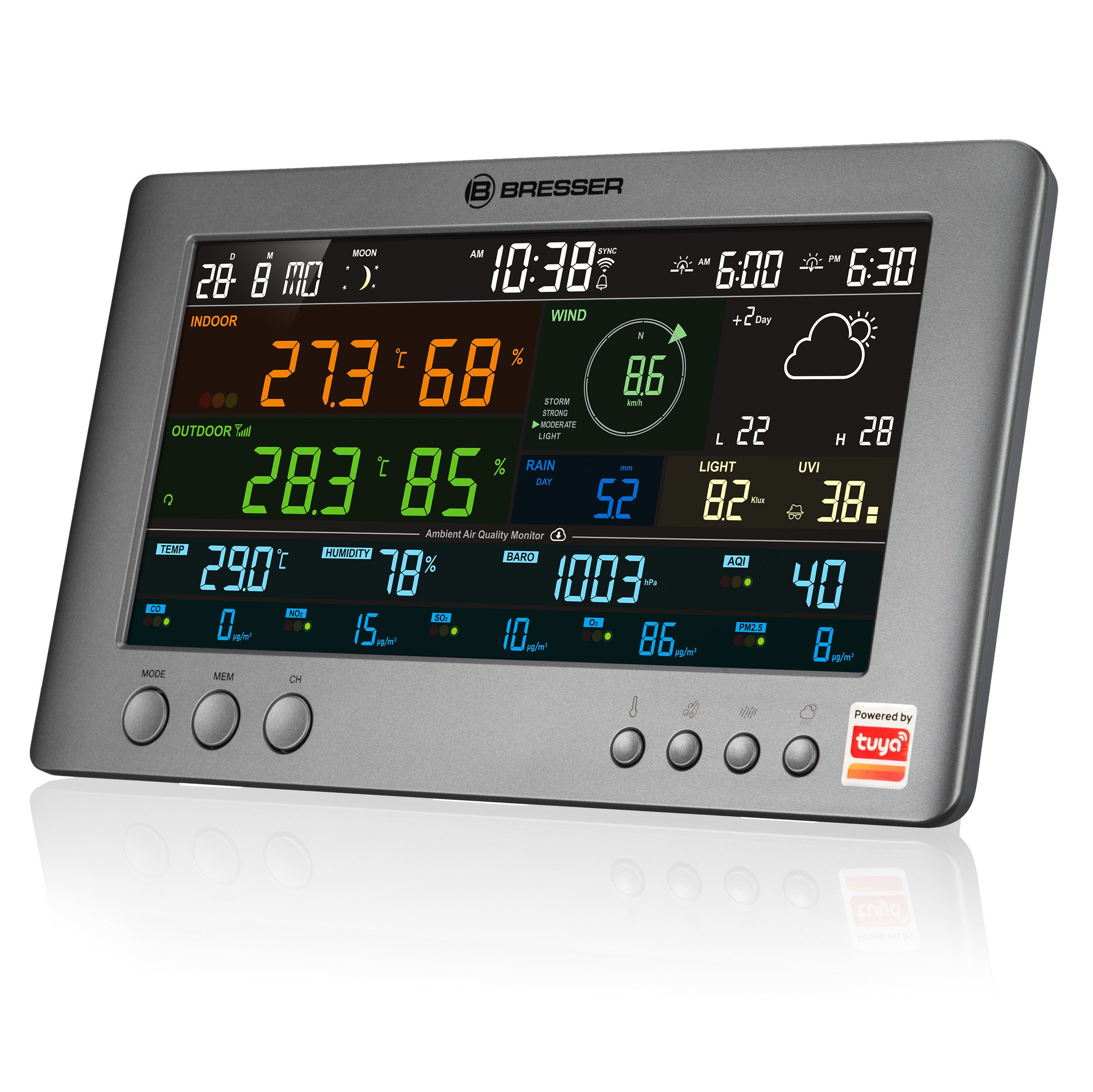 BRESSER BRESSER Smarte Tuya Profi-Wetterstation mit 7-in-1-Sensor Wetterstation – Bild 2 von 5