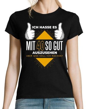 Youth Designz T-Shirt 40 und Gutaussehend Damen Shirt mit lustigem Spruch Print