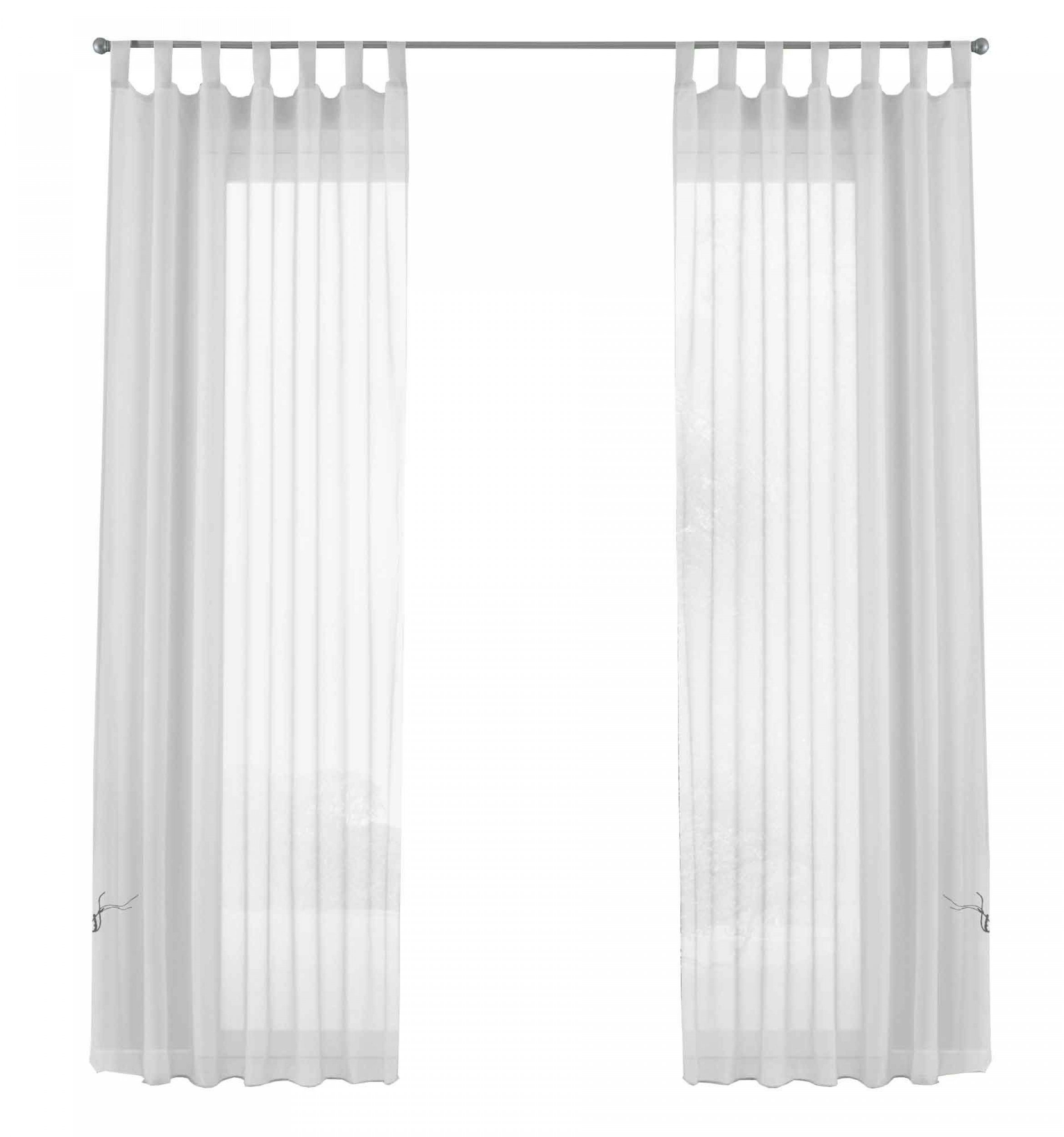 Gardinenbox Gardine (2 St), Schlaufen, transparent, Voile, Transparent Vorhang Set Voile Bleibandabschluss 61000CN