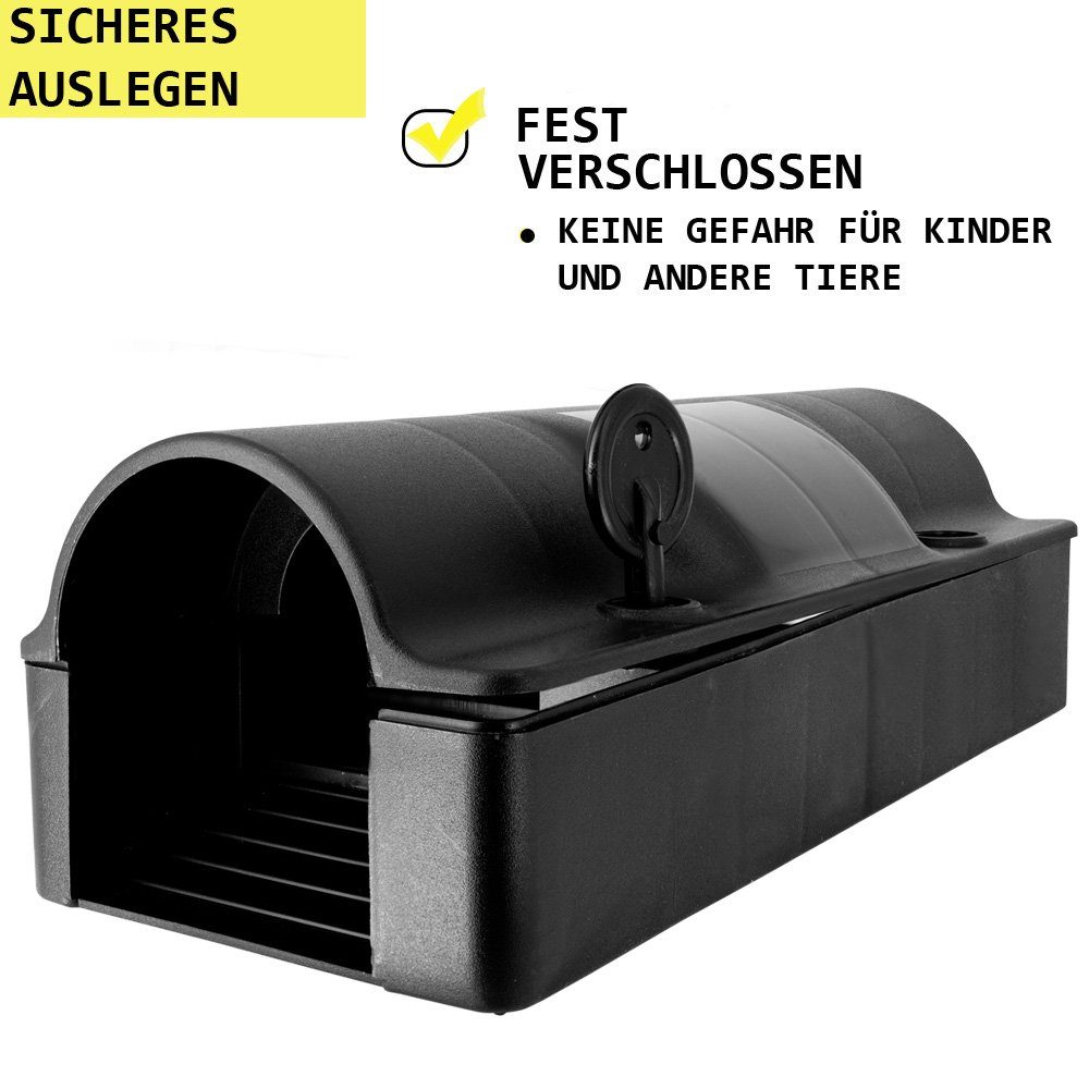 Petigi Lebendfalle 1-30x Köderbox Köderstation Rohr Mäusebox Rattenbox Nagerköderstation