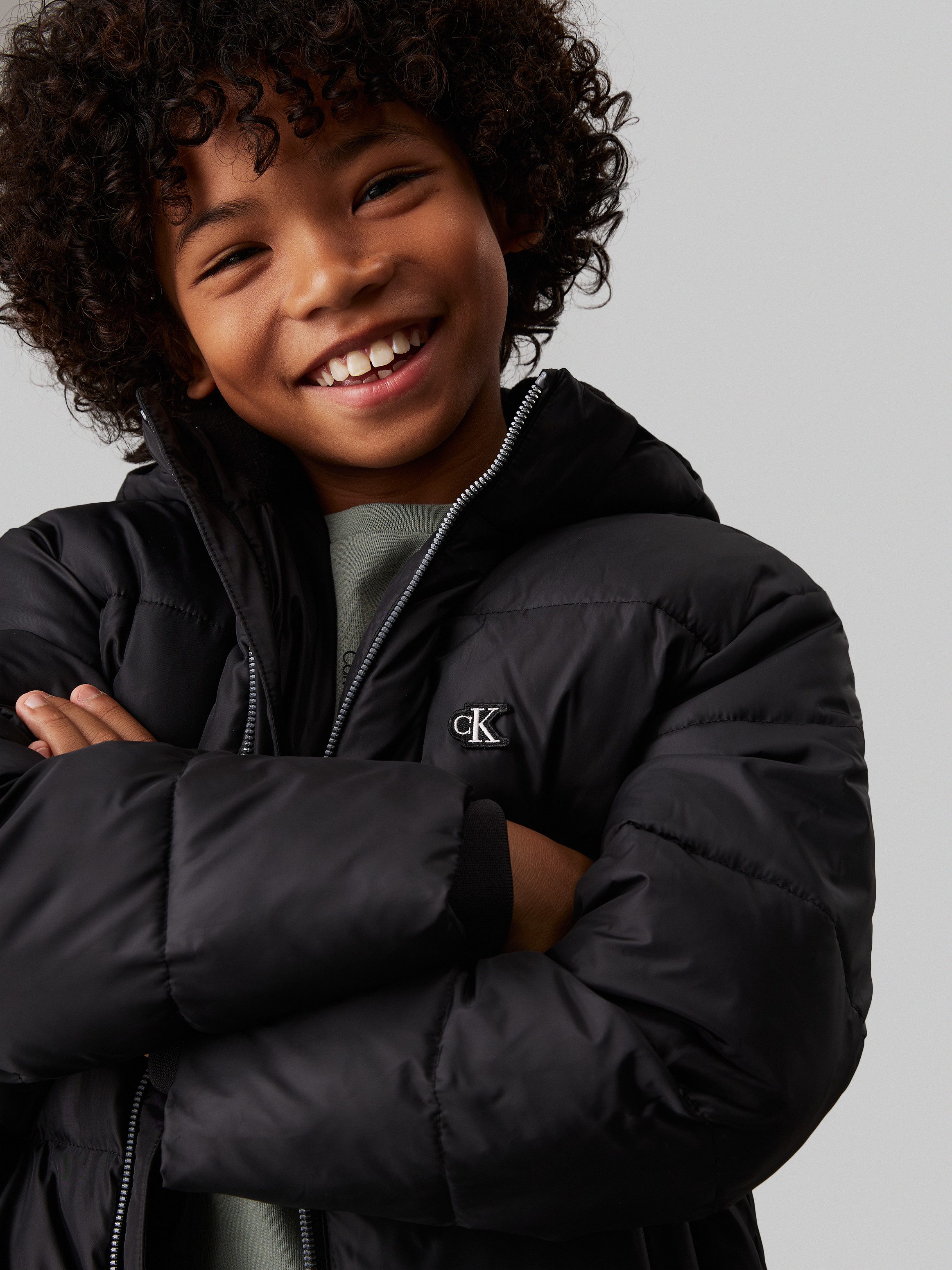 Calvin Klein Jeans Parka Essential Parka Puffer für Kinder bis 16 Jahre und mit Logopatch
