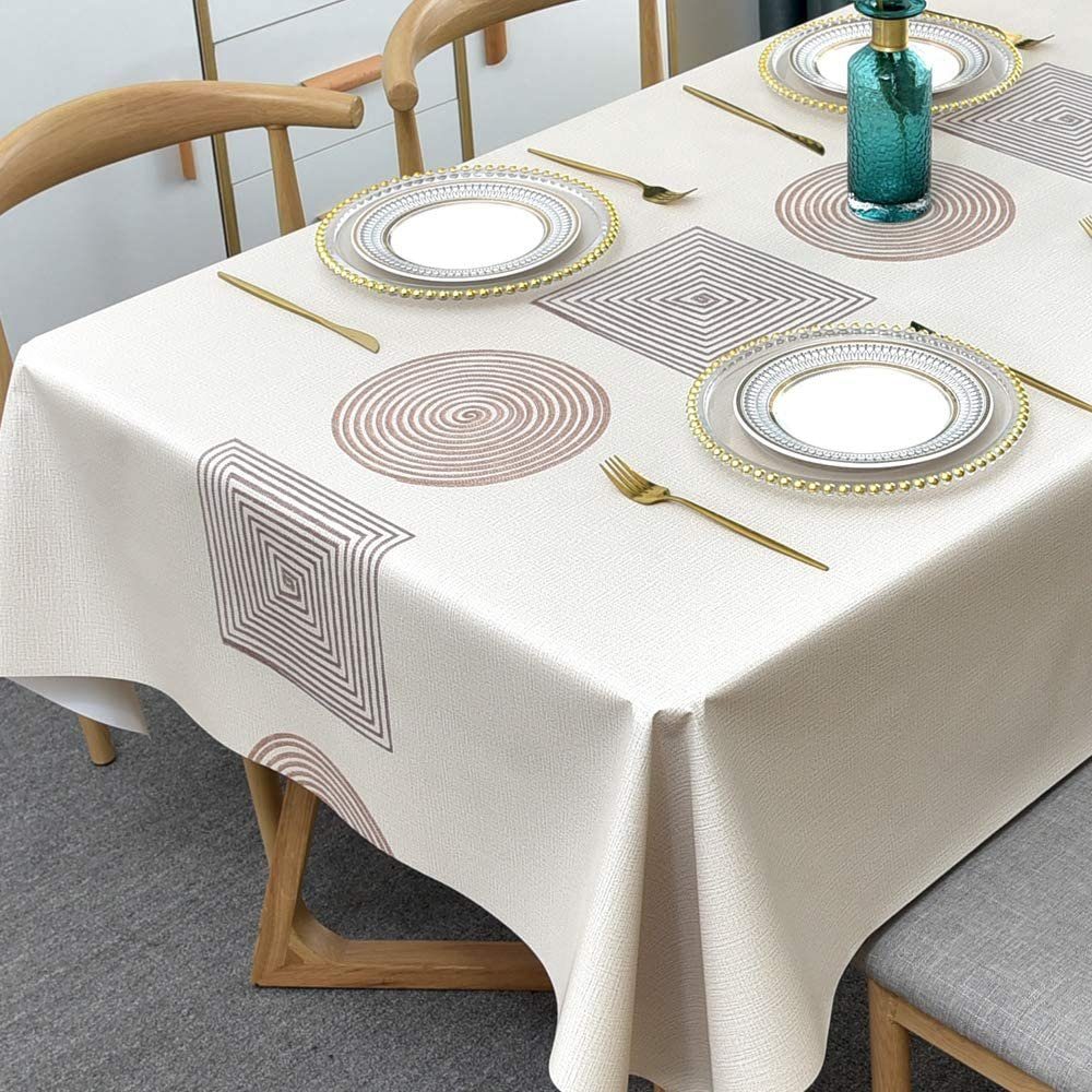 GelldG Tischdecke Waterproof Abwischbare Tischtuch PVC Dining Table Cover