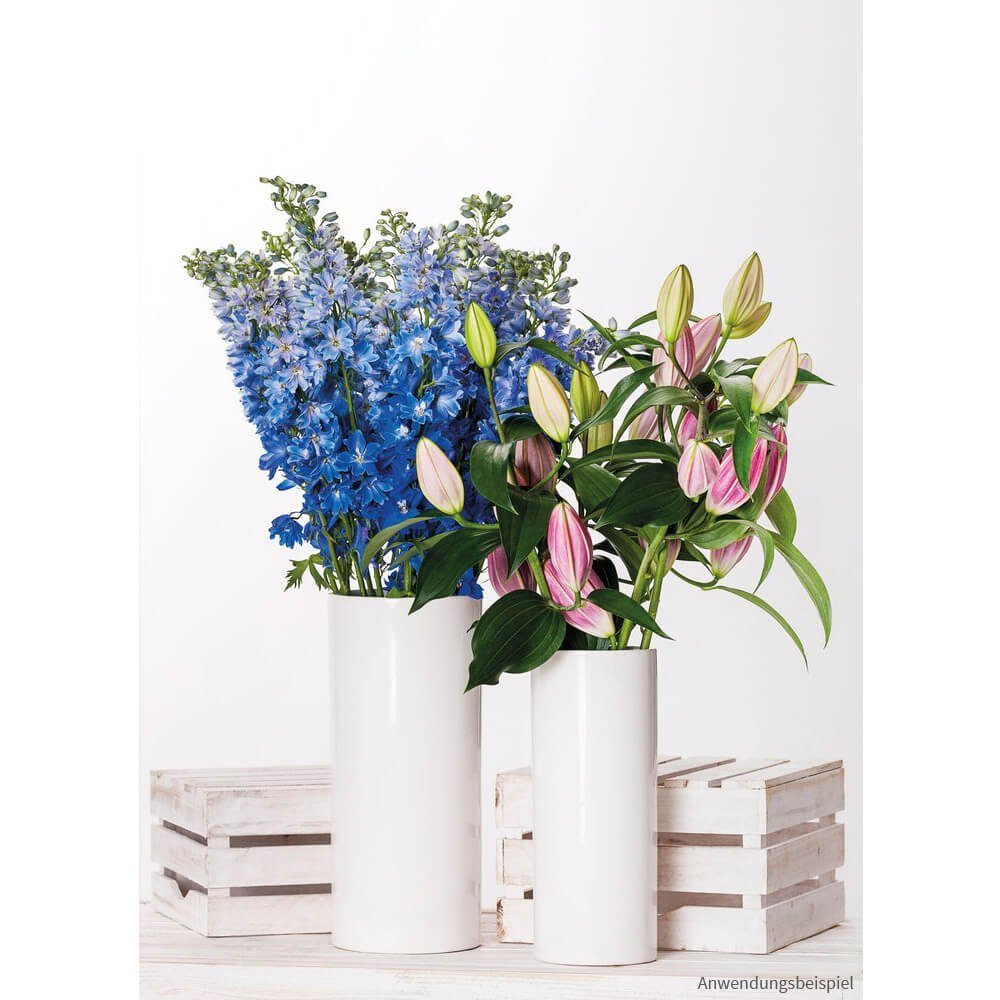 matches21 HOME & HOBBY Dekovase Vase Keramik weiß hoch rund Blumenvase Ø 12 günstig online kaufen
