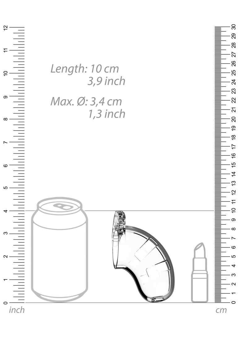 Model 15 Durchmesser mit Peniskäfig - - - anpassbarer 3.5" Chastity Cage Urethal - Transparent, Cock ManCage