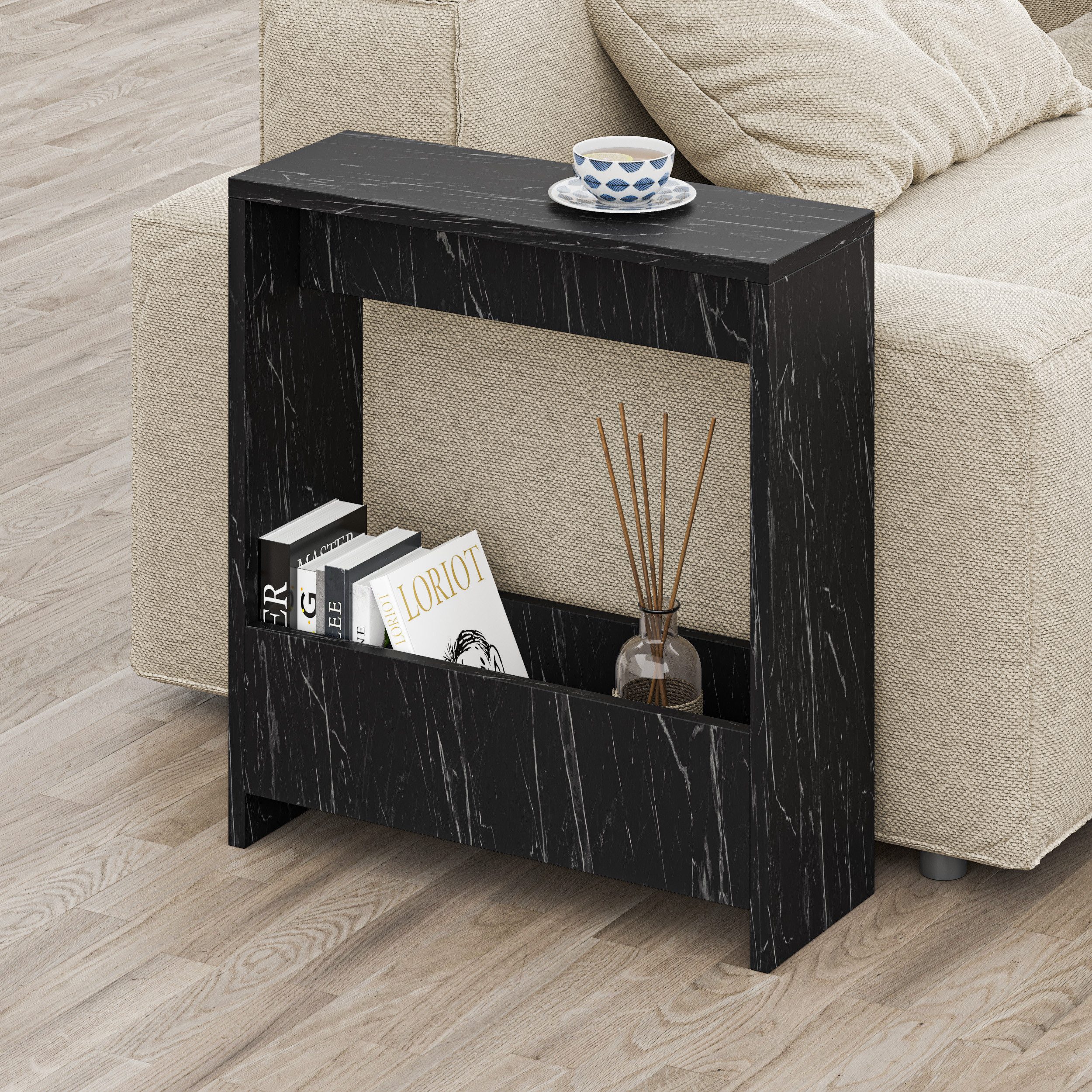 Decortie Beistelltisch Simpi (pack), Moderner Beistelltisch, Mehrzweck mit Kreativität, 55 x 20 x 60 cm