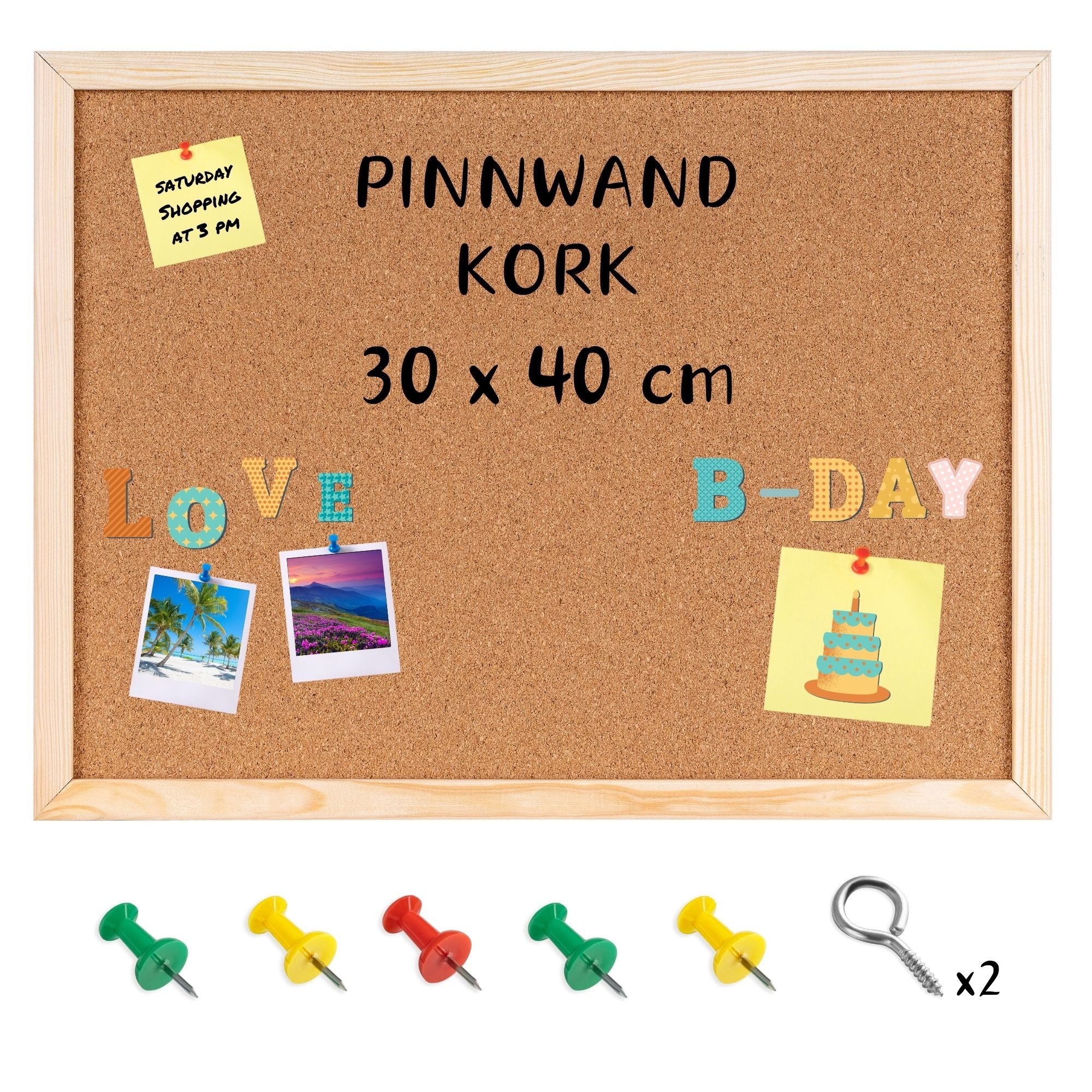 Creative Deco Pinnwand Große Pinnwand Kork, inkl. 5 Pinwandnadeln günstig online kaufen