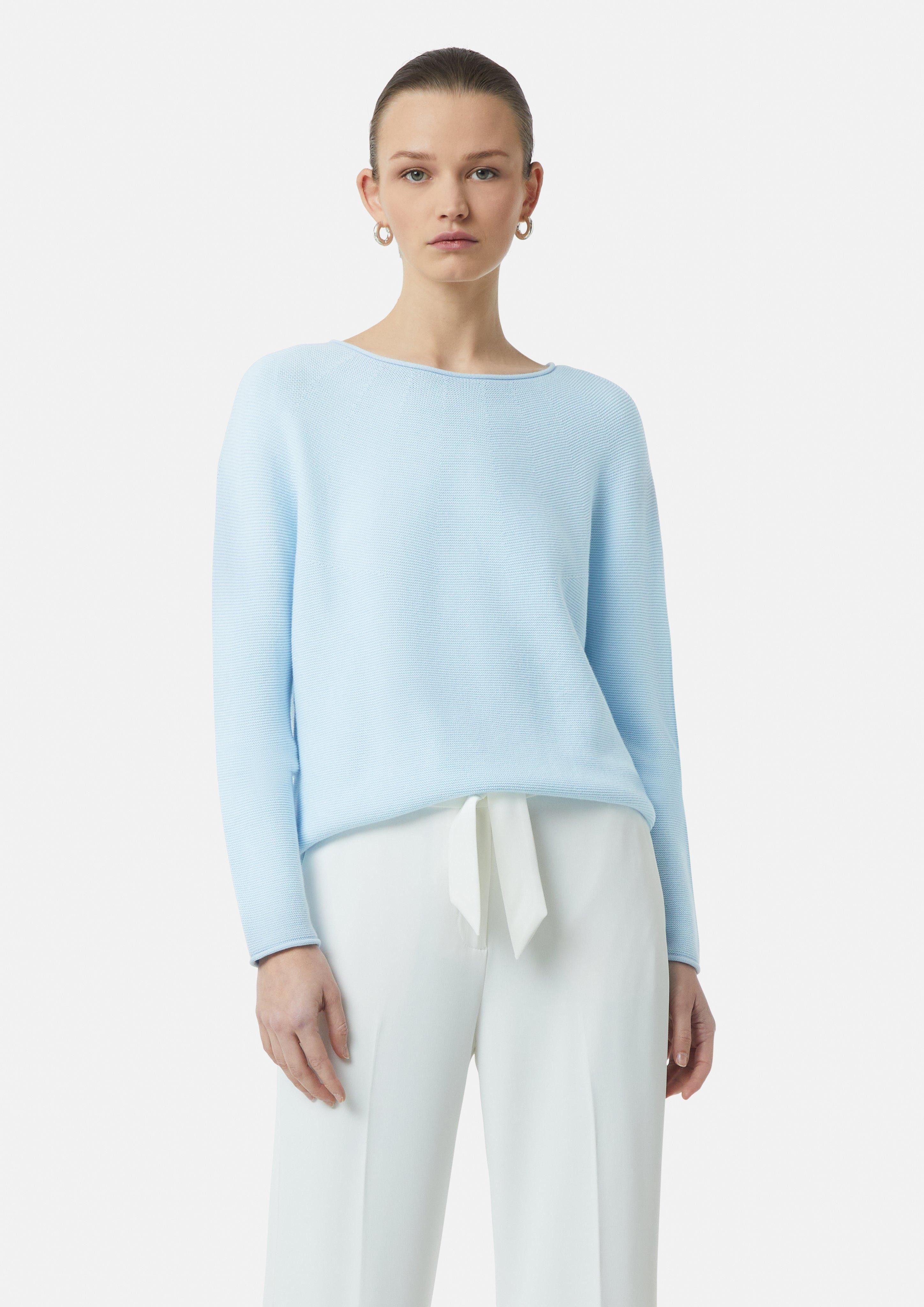 Comma Langarmshirt Relaxed-Fit-Strickpullover mit dezenten Pailletten günstig online kaufen