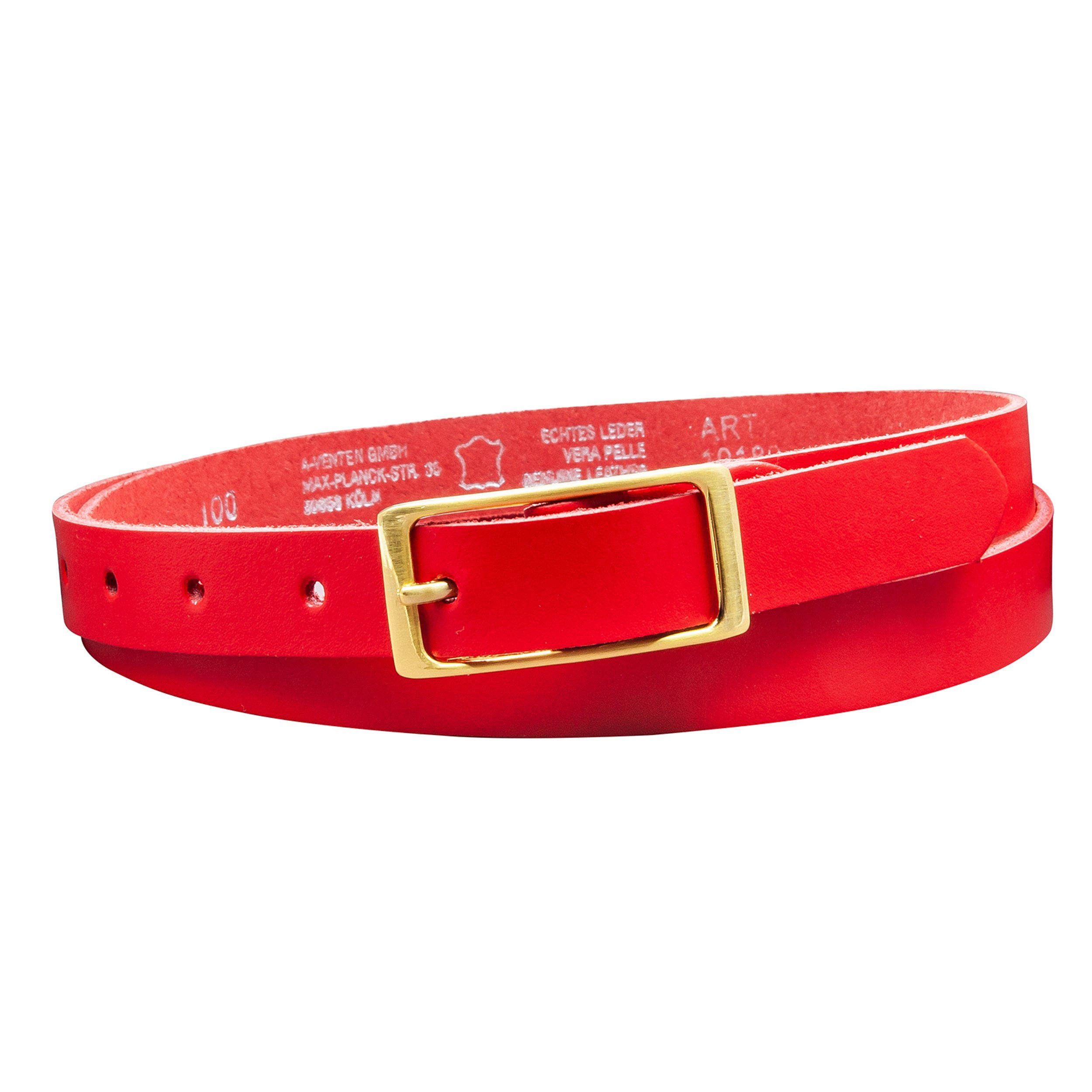 COLOGNEBELT Ledergürtel OM12-SL-Rot MADE IN GERMANY, Rot Kürzbar, 100 % Echtleder, Unisex