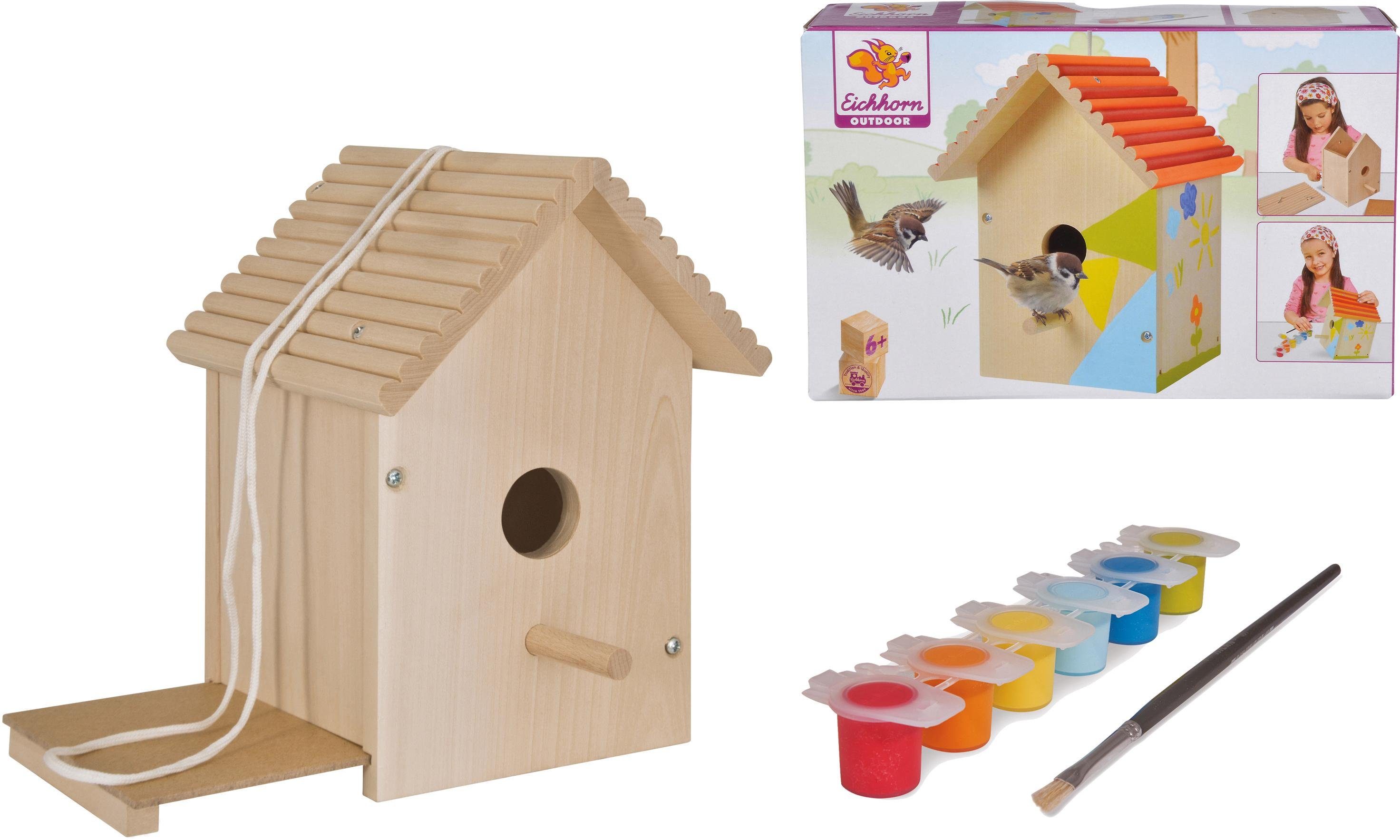 Eichhorn Kreativset Holzspielzeug, Outdoor Vogelhaus, (Set), Zum Zusammenbauen und Bemalen; Made in Europe