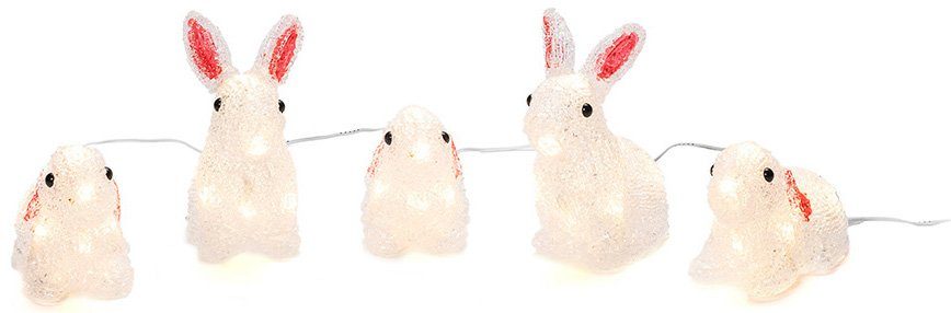 KONSTSMIDE LED-Lichterkette Osterhase, Osterdeko aussen, 40 warm weiße Dioden