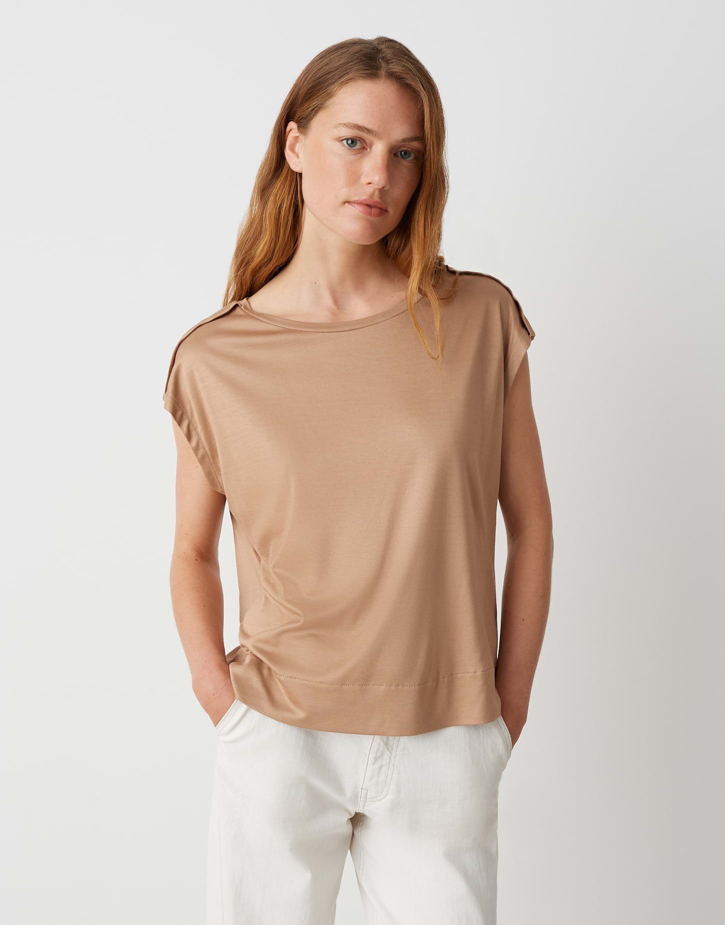 OPUS Kurzarmshirt SESTERN Regular aus leicht glänzender Viskose günstig online kaufen