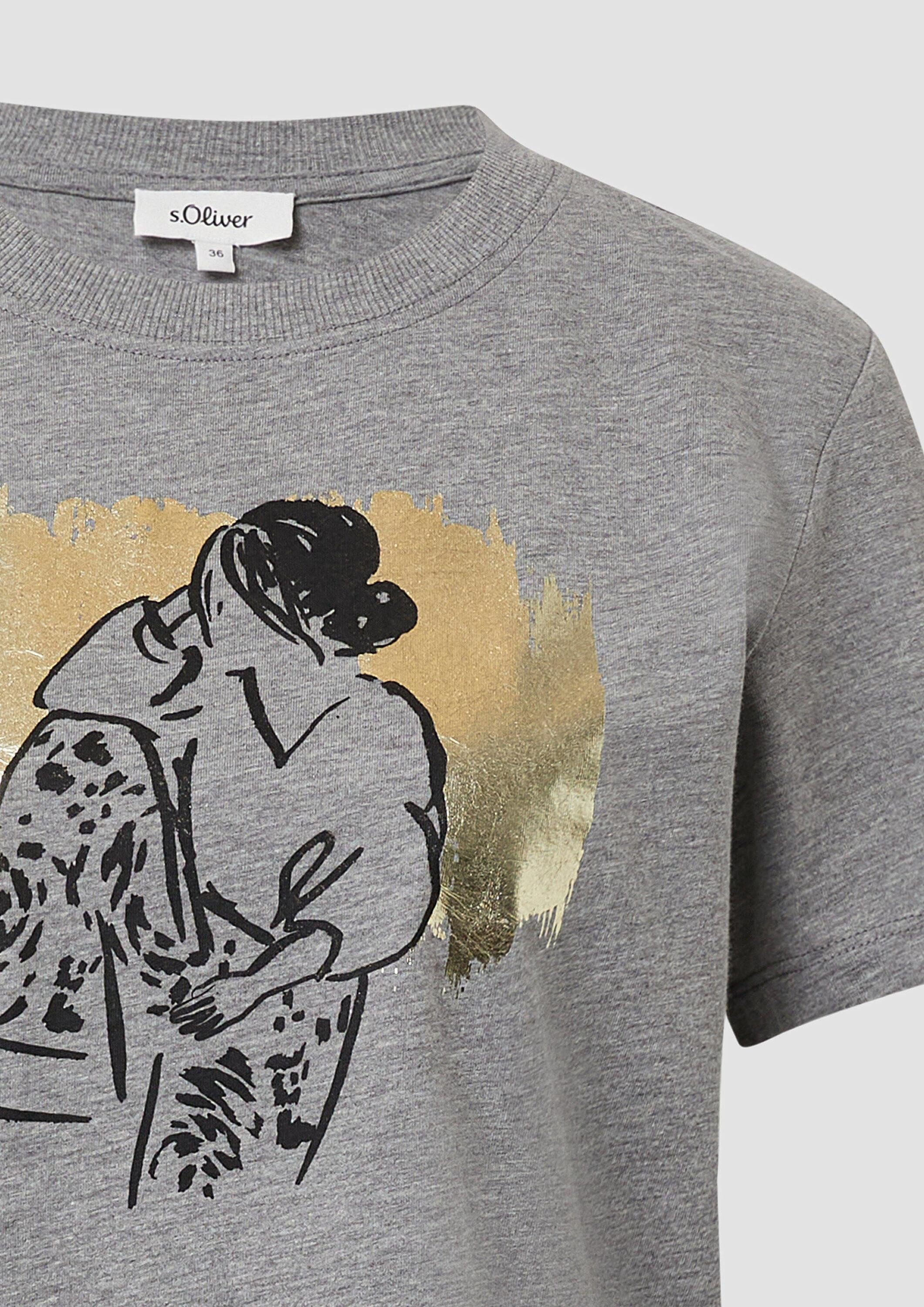 s.Oliver Kurzarmshirt T-Shirt T-Shirt mit Folien-Print